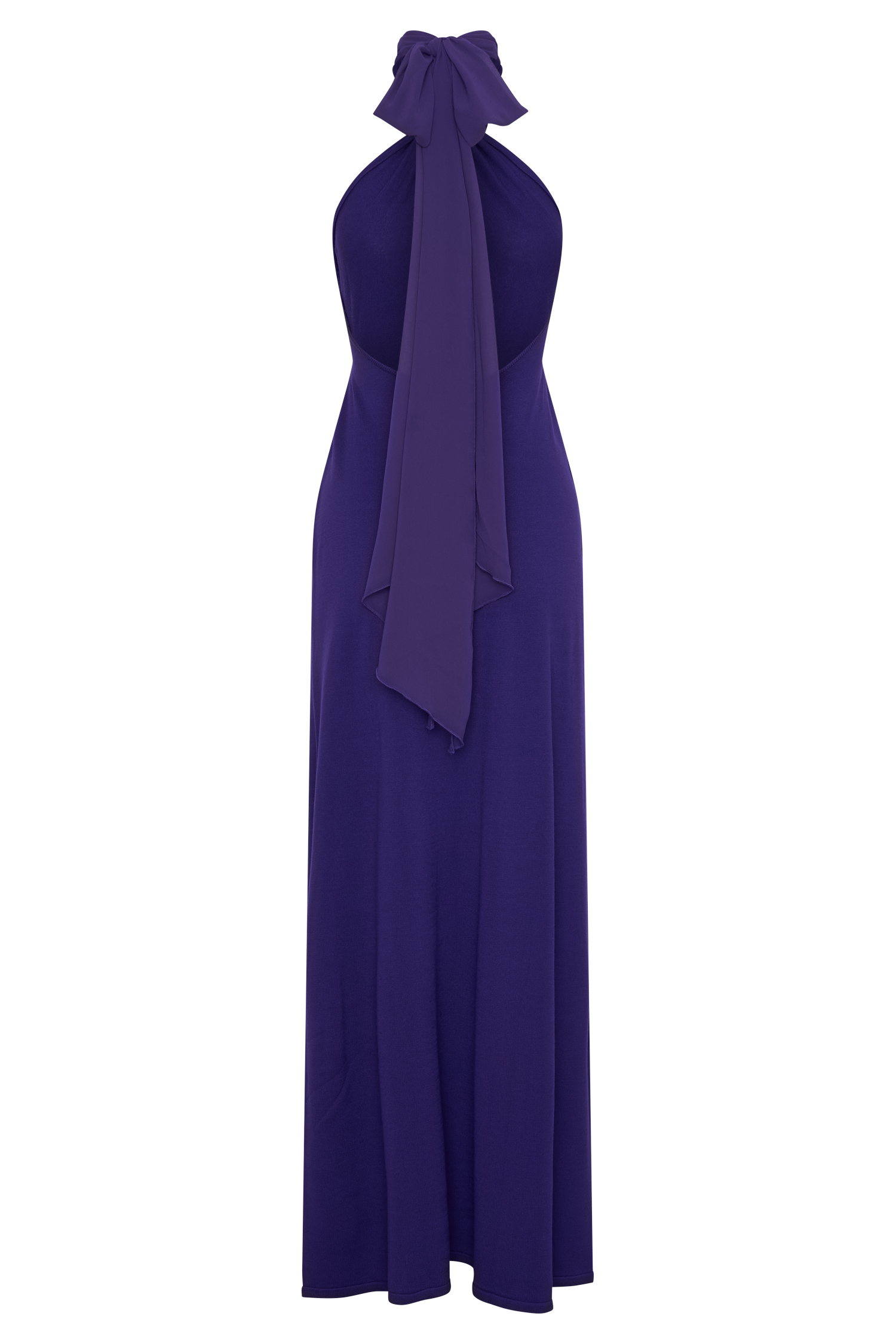 Ozias Halter Semi Sheer Knit Maxi Dress - Deep Purple - Image 8