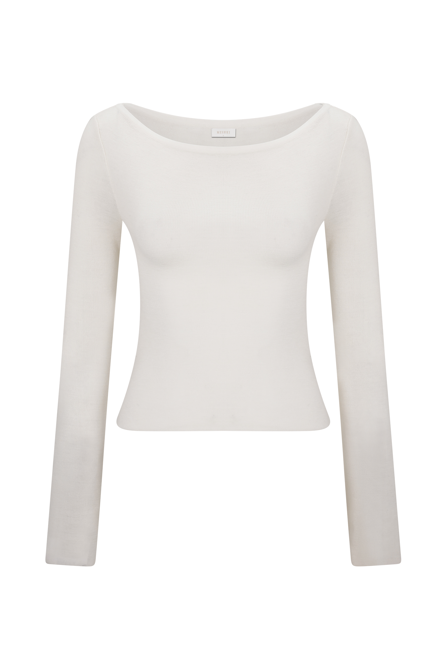 Paedyn Merino Wool Ribbed Long Sleeve Top - Ivory - Image 11