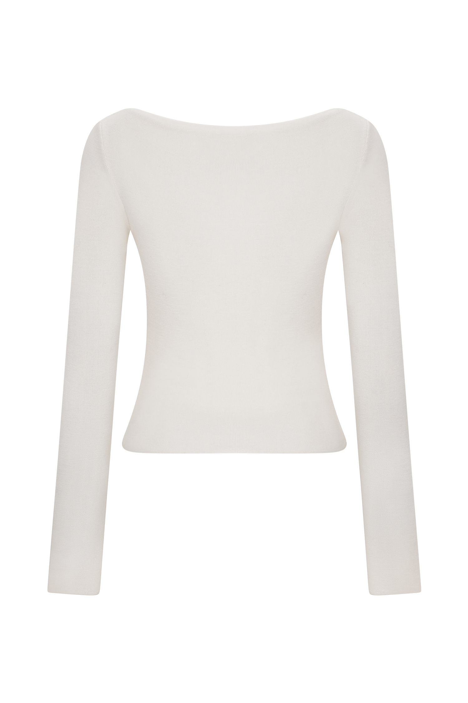 Paedyn Merino Wool Ribbed Long Sleeve Top - Ivory - Image 10