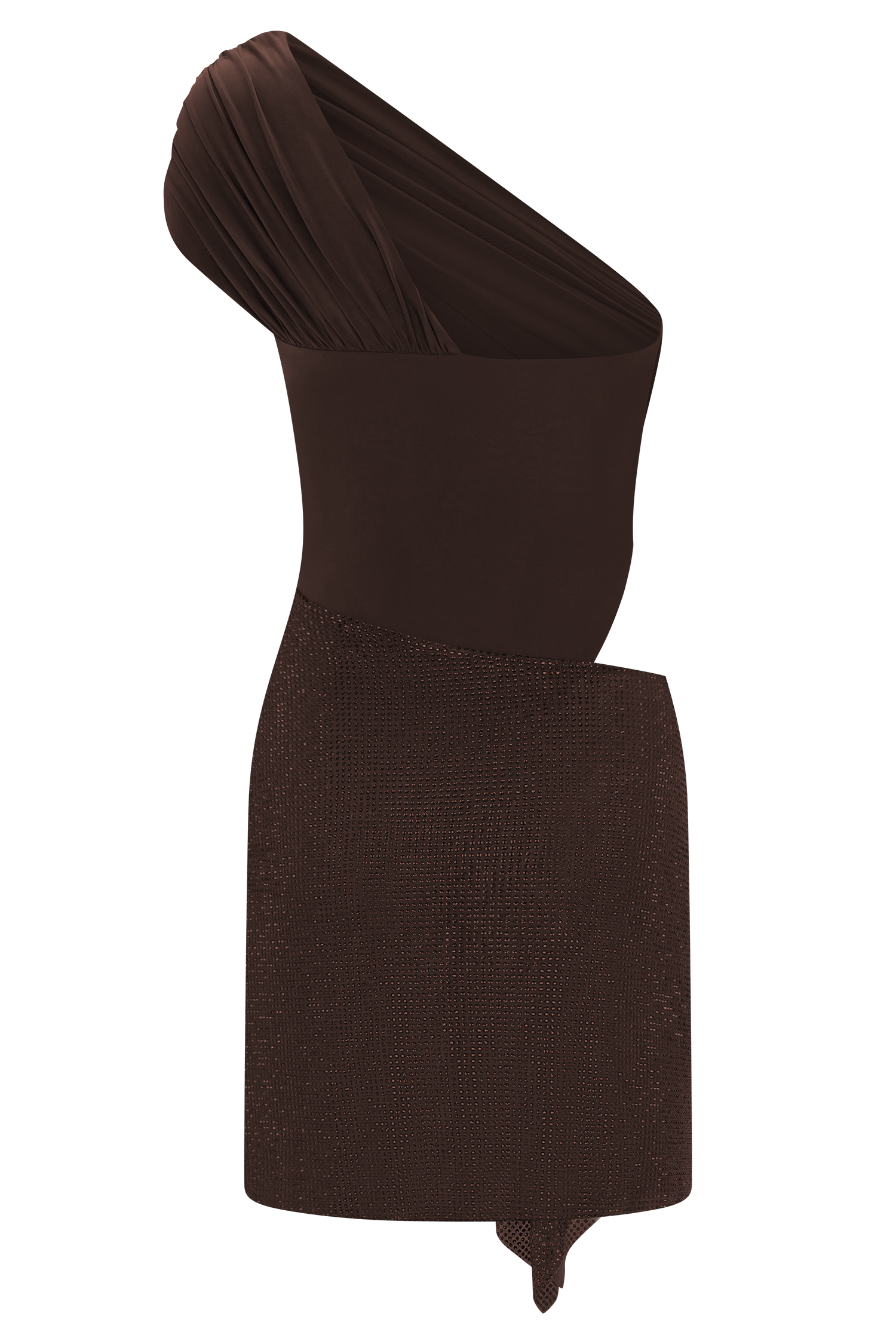 Paisley Slinky And Diamante Mini Dress - Chocolate - Image 10