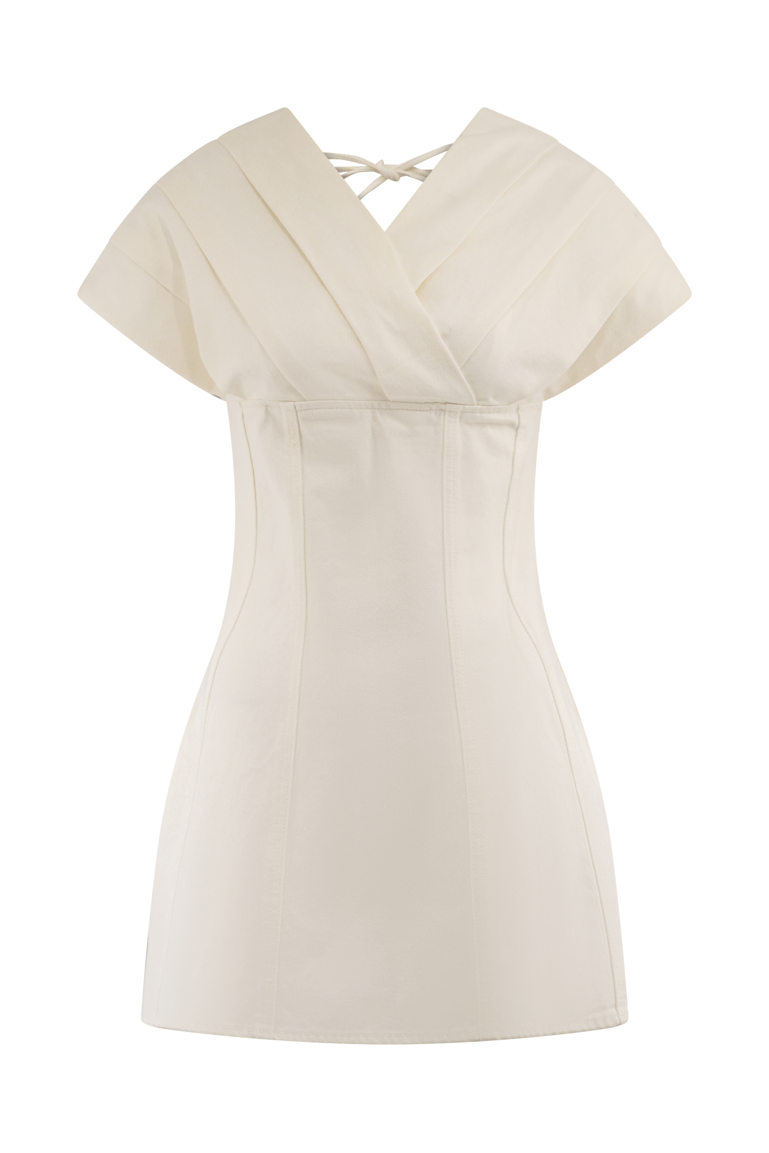 Pascale Off Shoulder Denim Mini Dress - White - Image 11