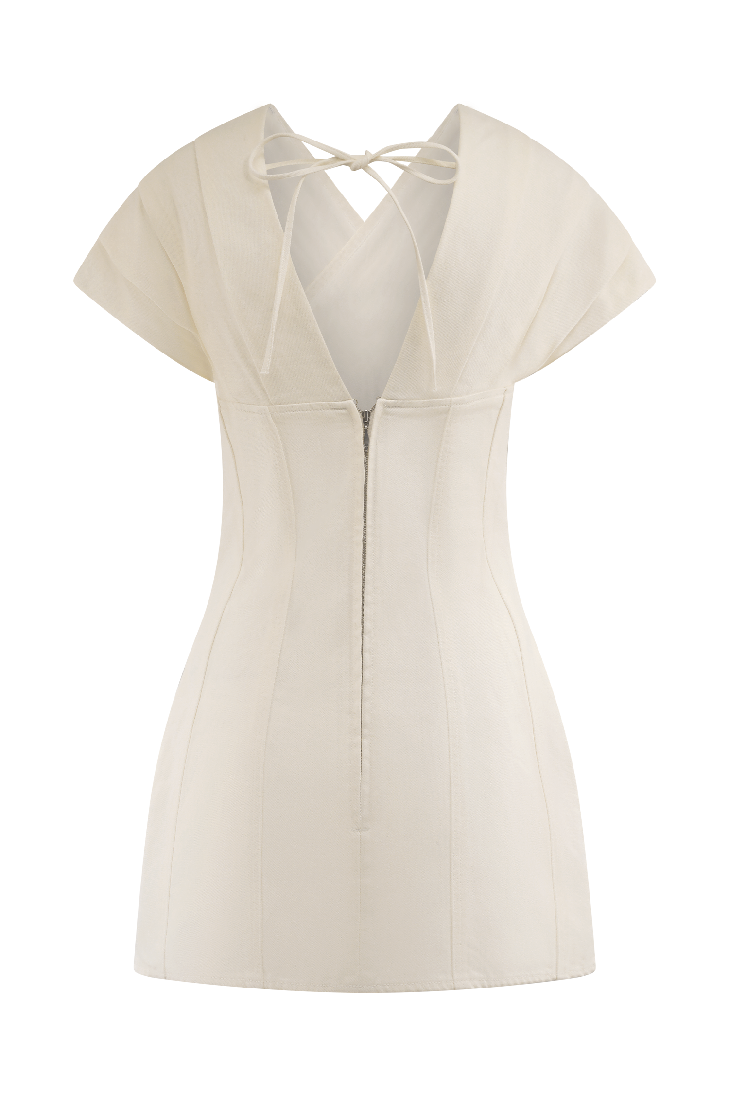 Pascale Off Shoulder Denim Mini Dress - White - Image 10