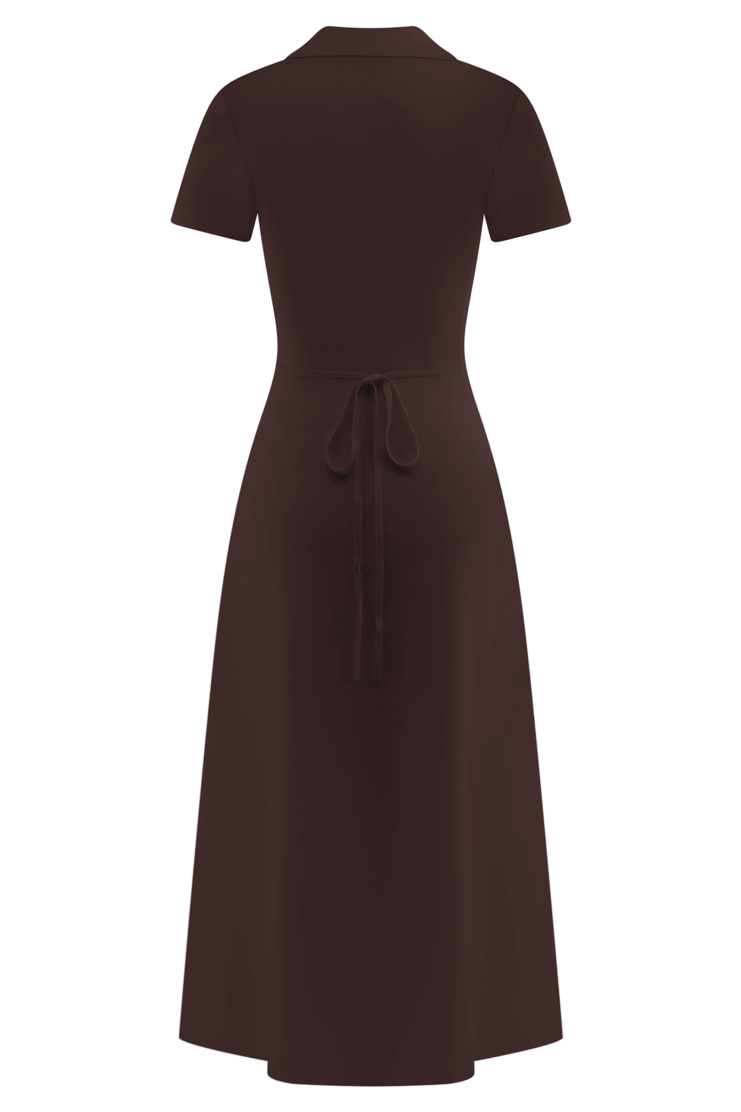 Pearson Short Sleeve Knit Midi Dress - Chocolate - Image 8