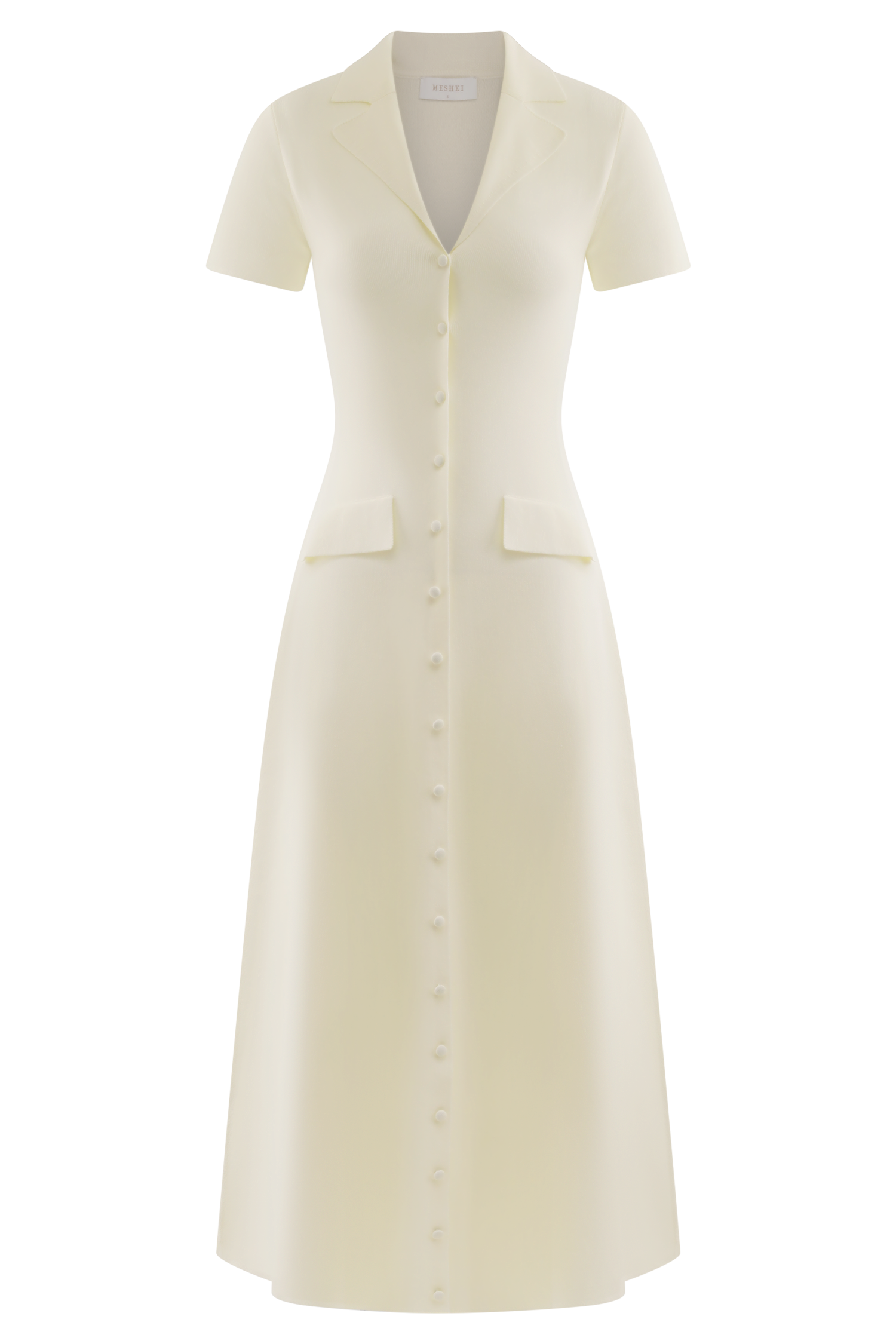 Pearson Short Sleeve Knit Midi Dress - Ivory - Image 7