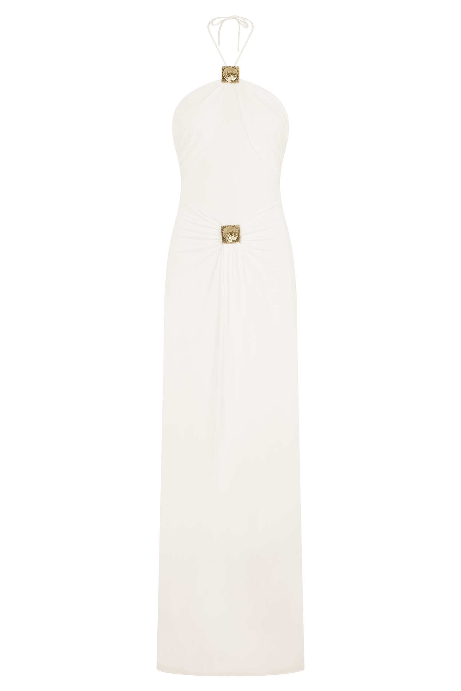 Quincy Halter Maxi Dress With Hardware - Ivory - Image 7