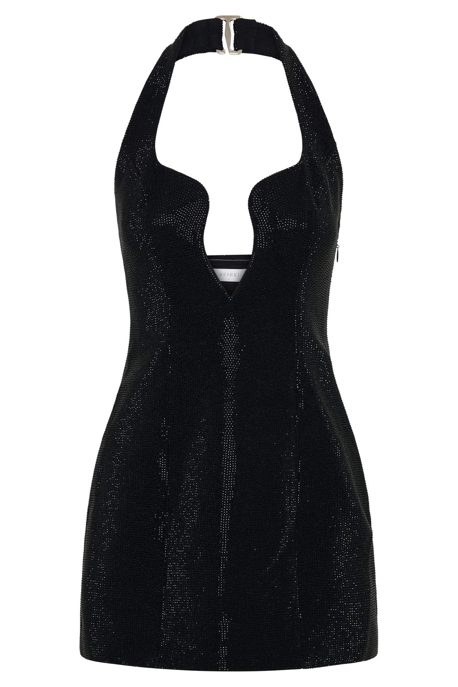 Raina Diamante Halter Mini Dress - Black - Image 11