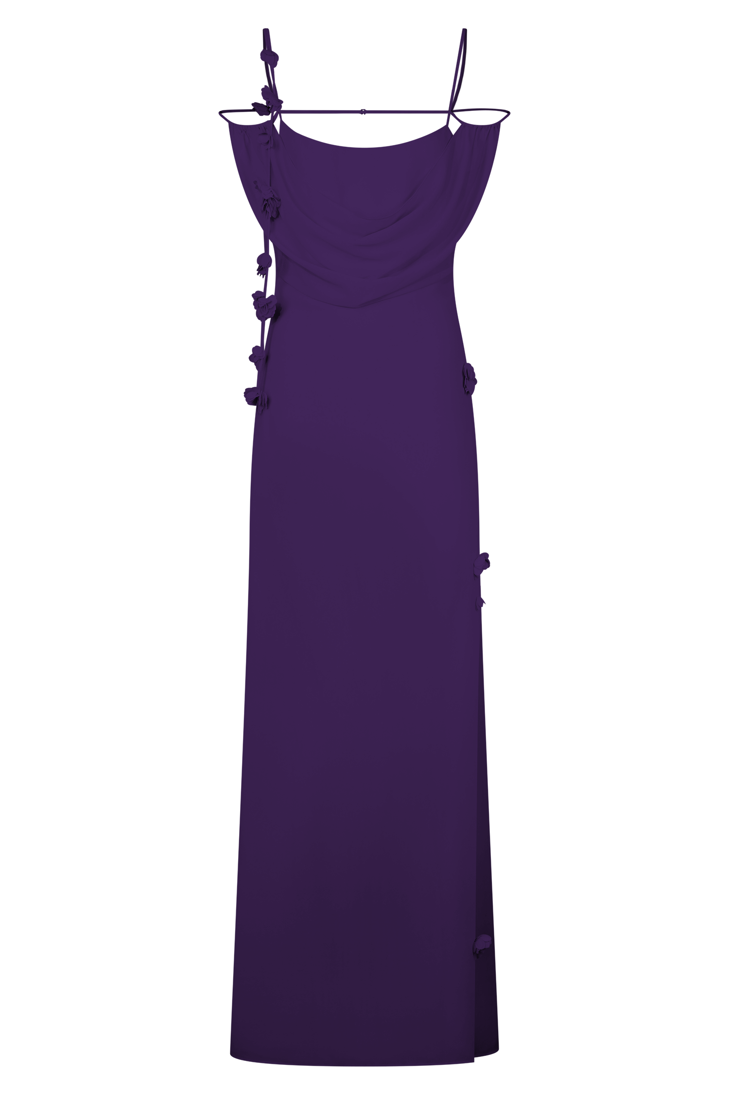 Rosalie Floral Chiffon Maxi Dress - Purple - Image 7