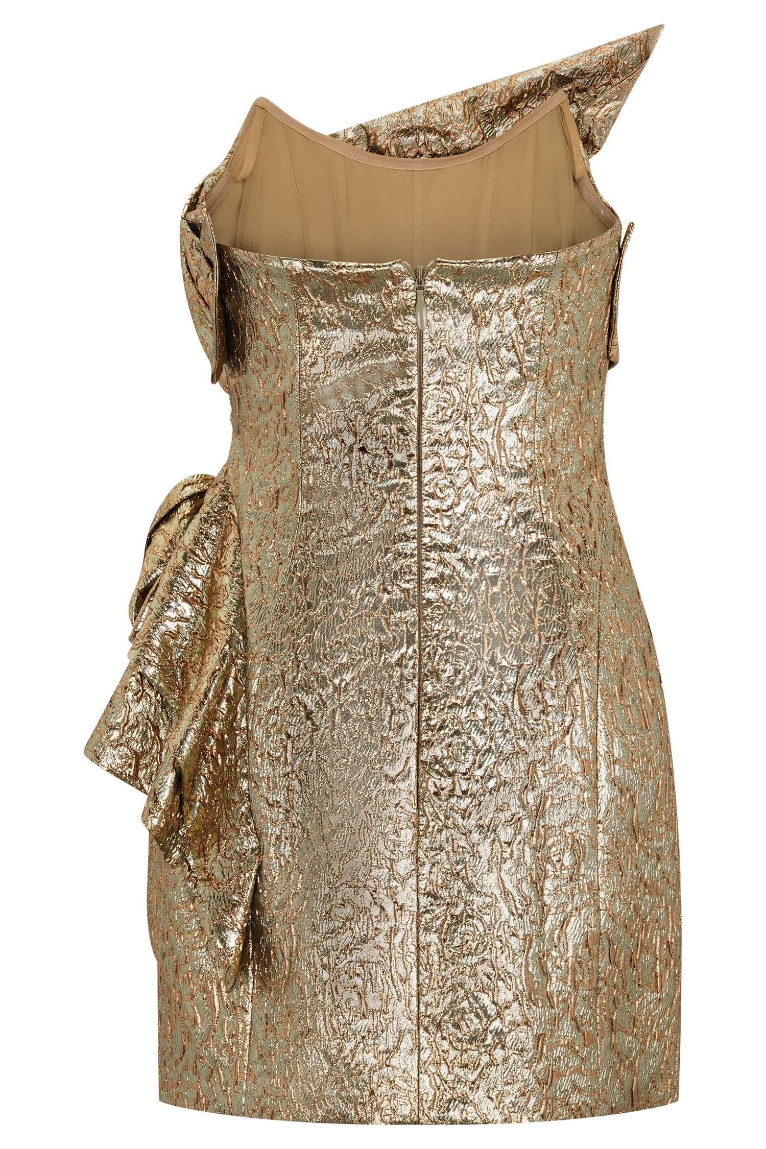 Sadie Structured Mini Dress - Gold - Image 11