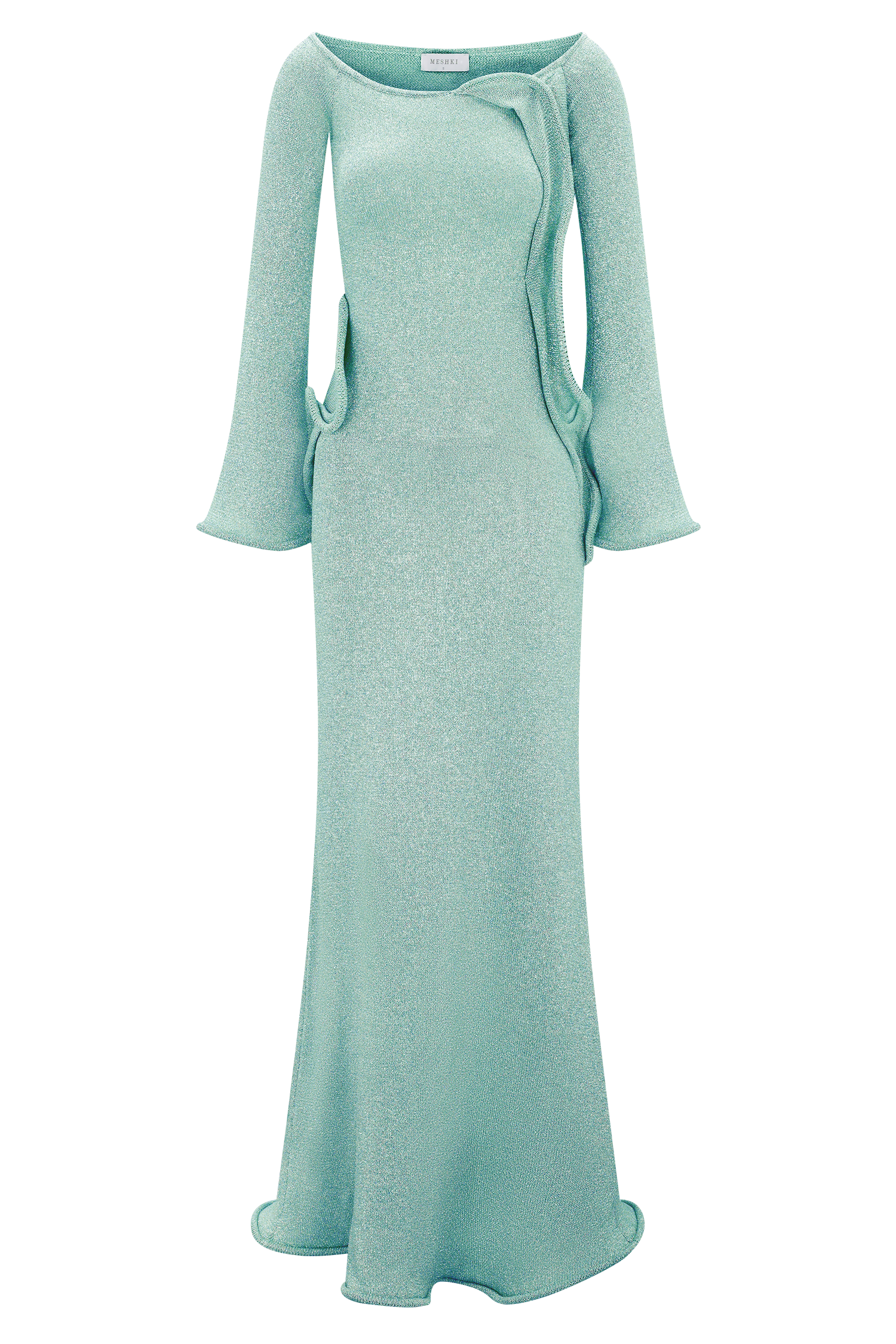 Sandrine Lurex Knit Maxi Dress - Aqua - Image 11