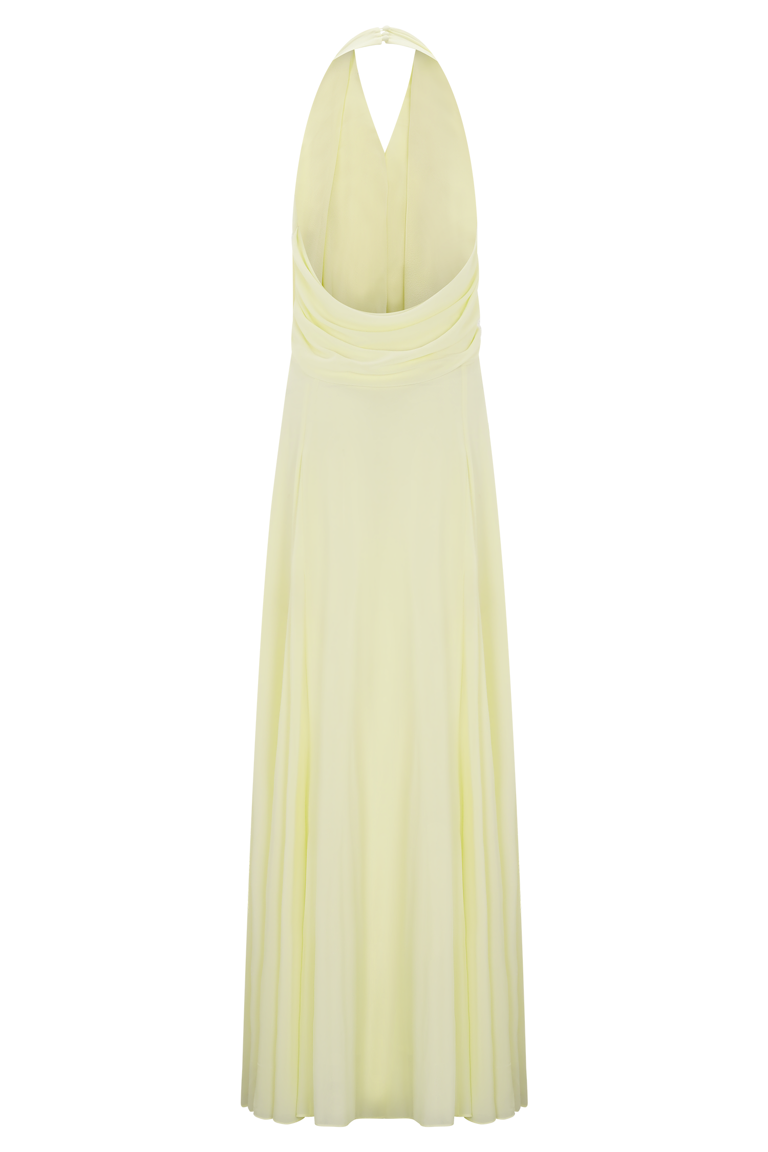 Santal Floral Chiffon Halter Maxi Dress - Lemon - Image 10