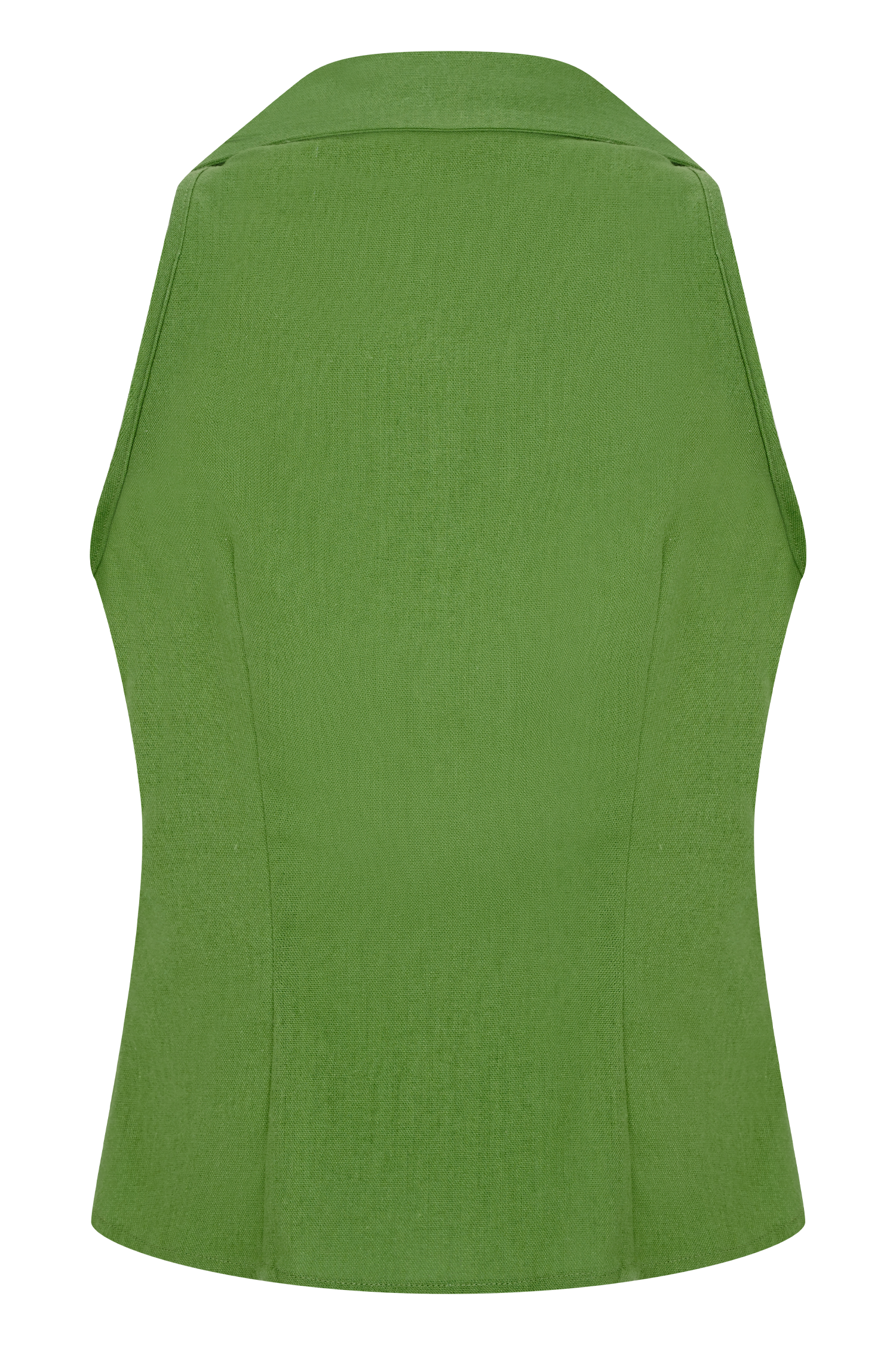 Scout Sleeveless Linen Shirt - Green - Image 8