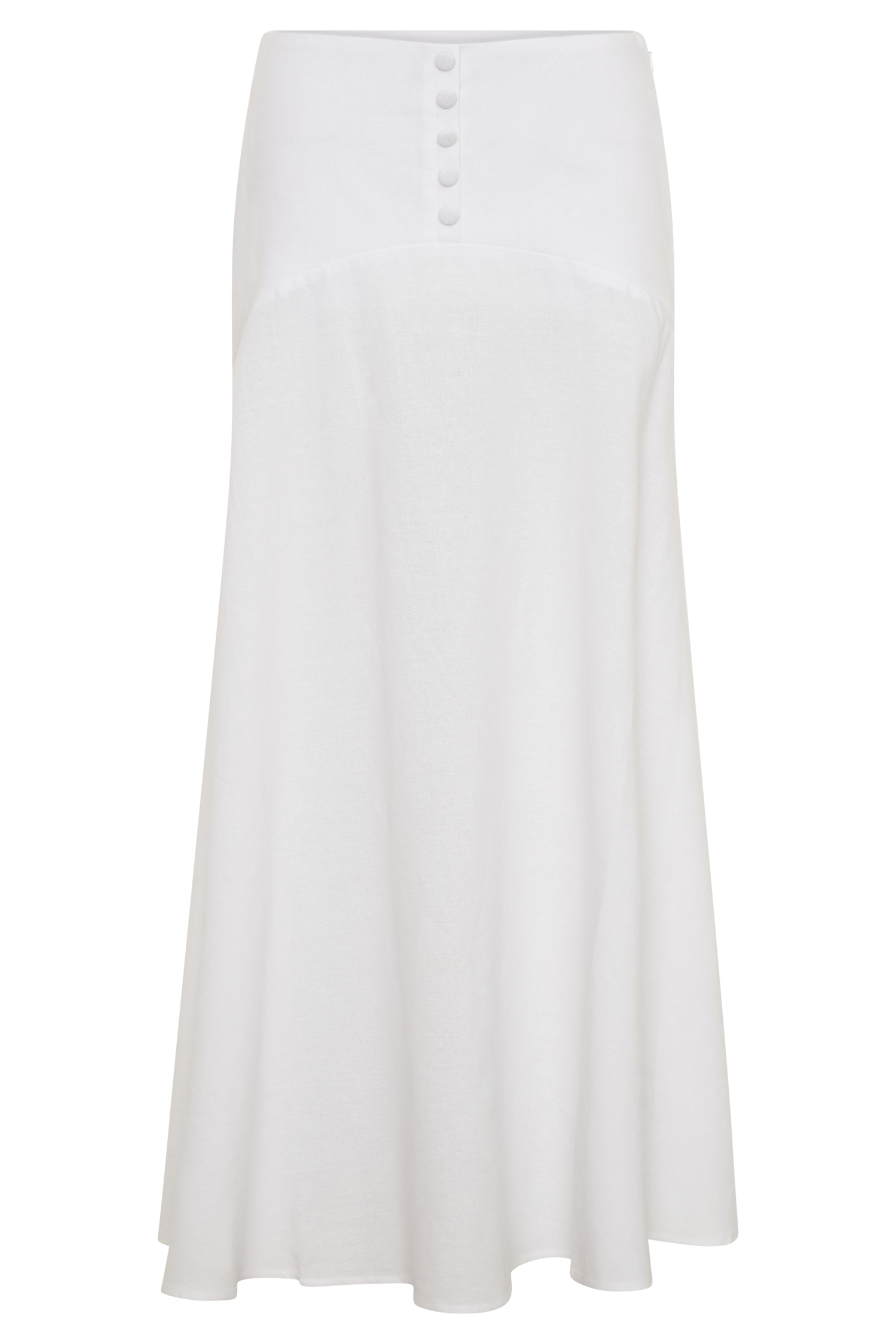 Selma Curved Waist Midi Skirt - White - Image 10