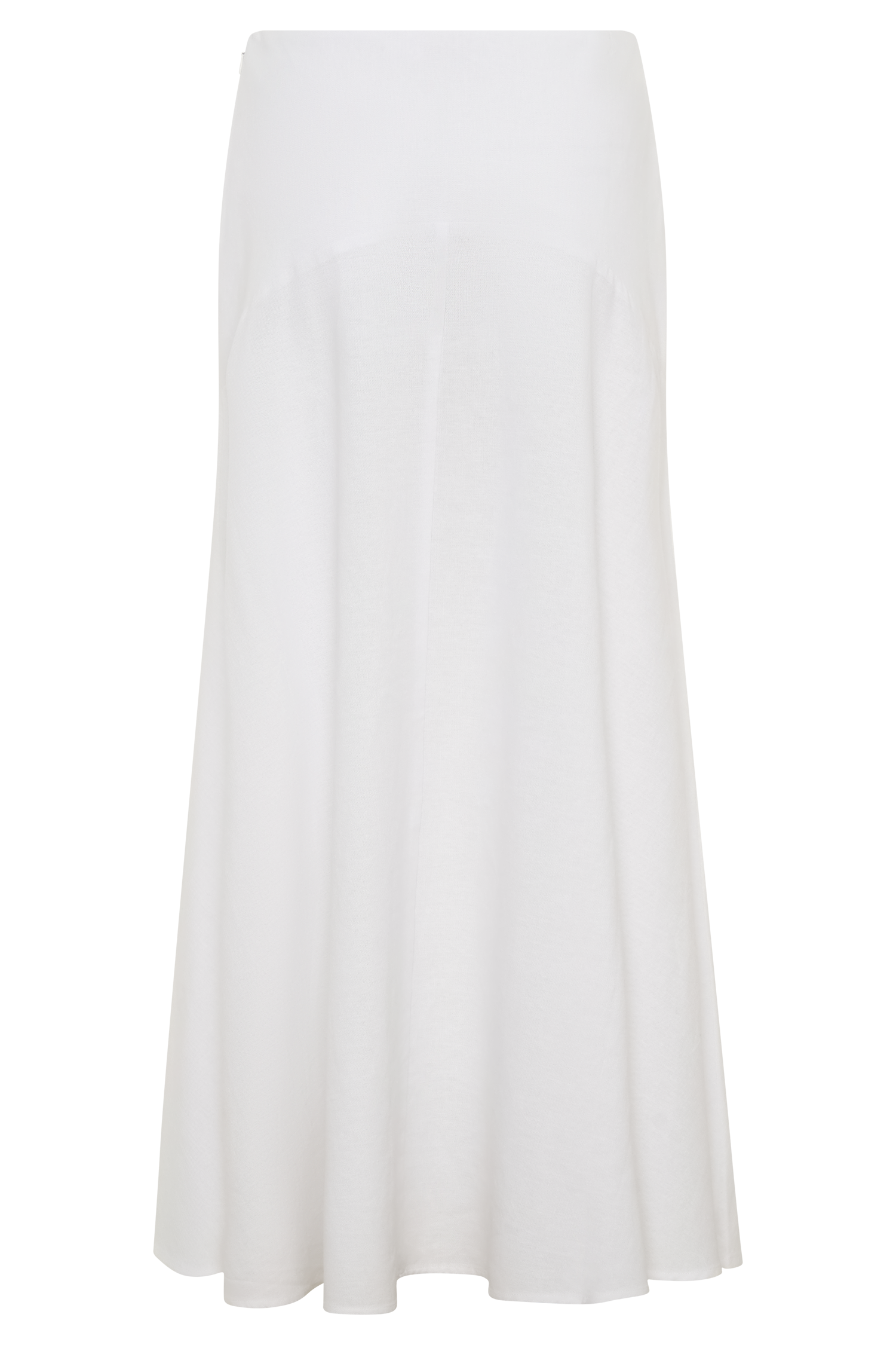 Selma Curved Waist Midi Skirt - White - Image 9