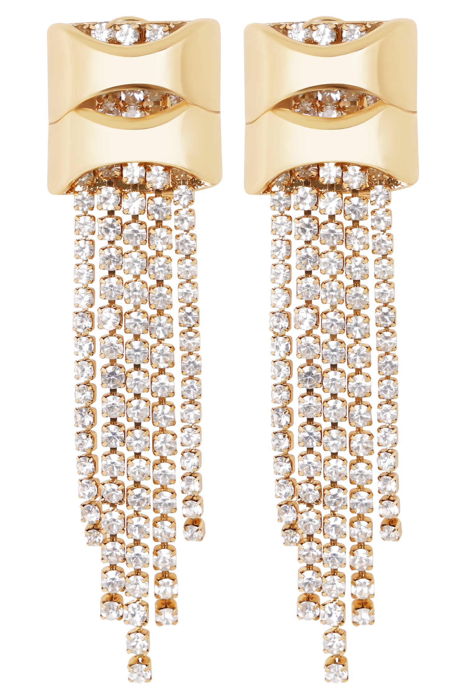 Shea Crystal Fringe Drop Earrings - Gold - Image 5