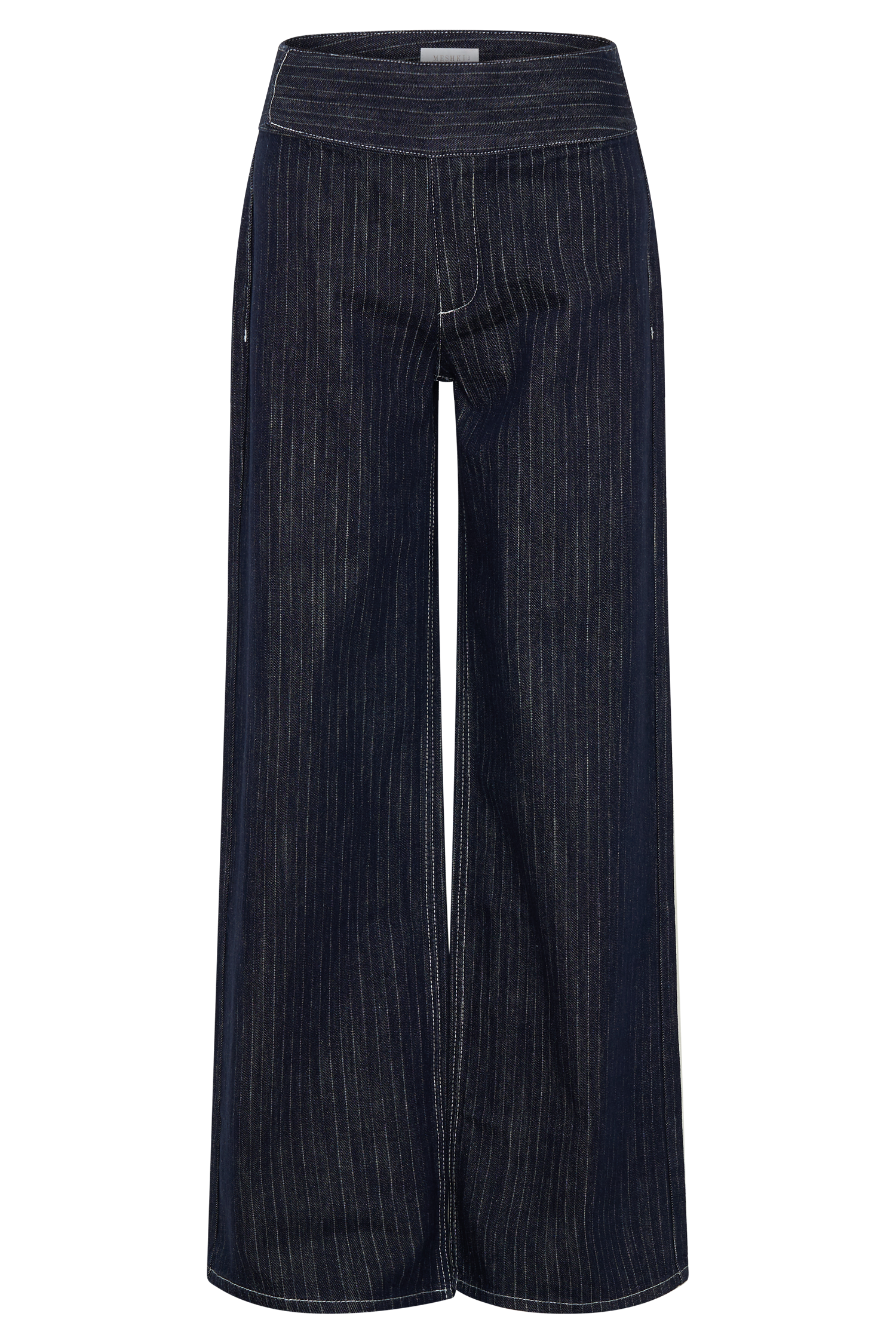 Sienna Flare Mid Rise Denim Jeans - Indigo Pinstripe - Image 9