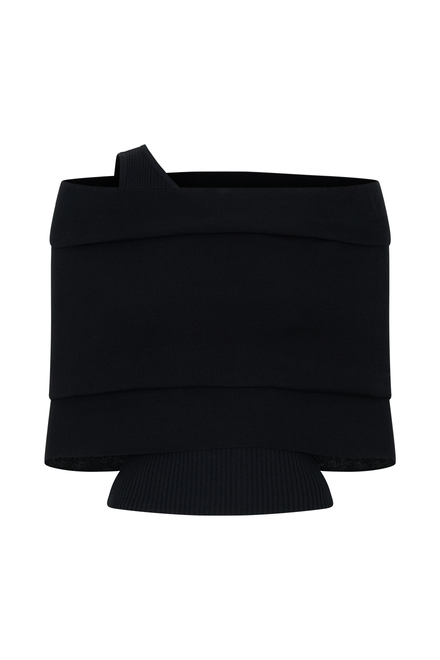 Sierra Asymmetrical Cashmere Blend Knit Top - Black - Image 9