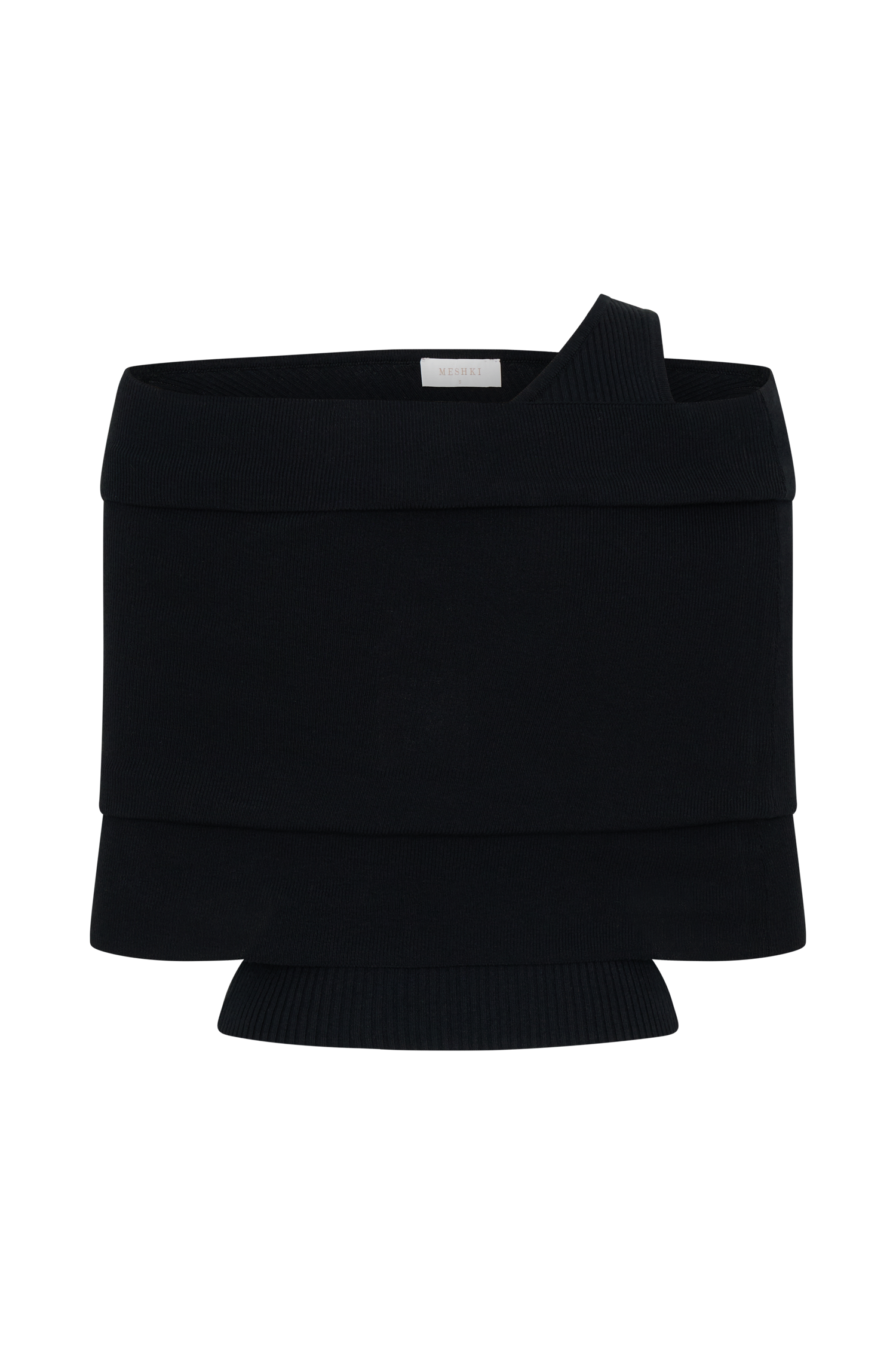 Sierra Asymmetrical Cashmere Blend Knit Top - Black - Image 8