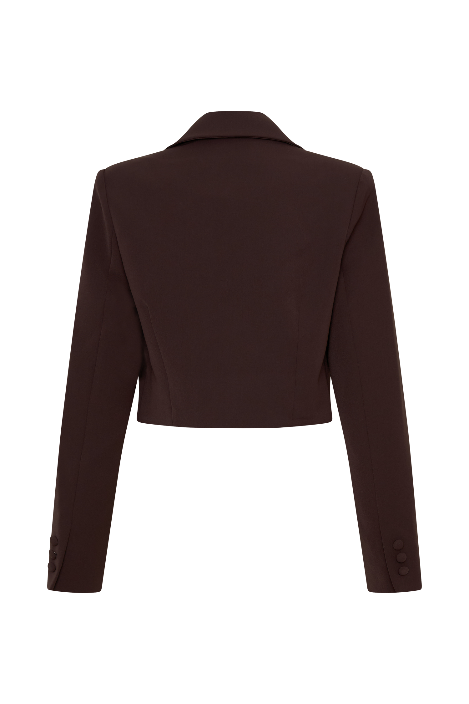 Simone Cropped Suiting Blazer - Dark Chocolate - Image 6