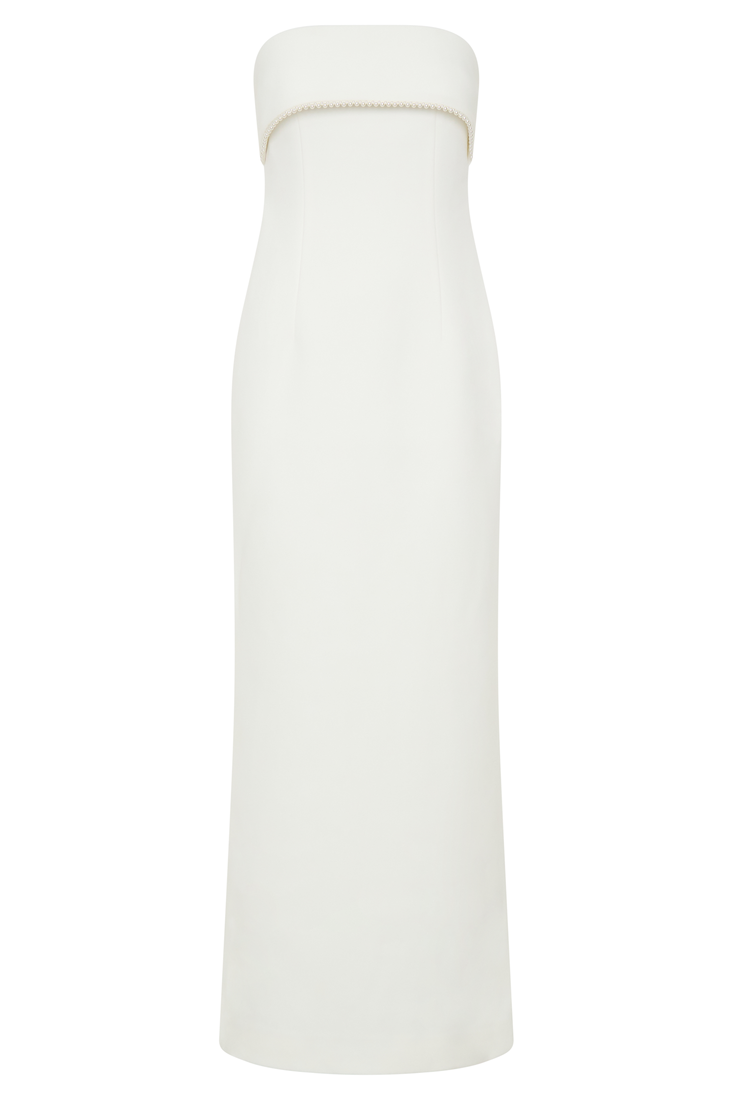 Sloane Strapless Maxi Dress With Pearls - White - Image 9
