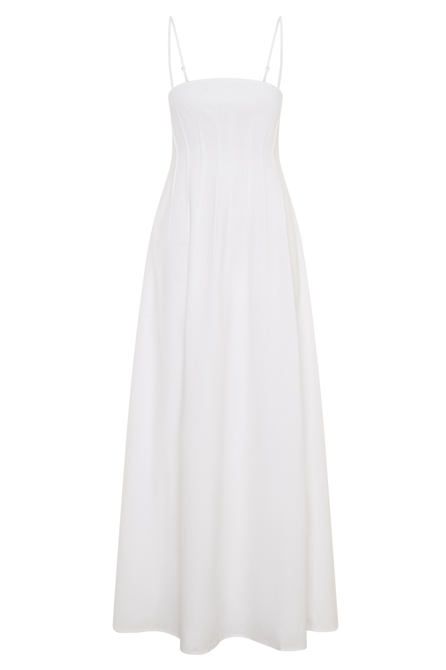 Sofie Pintuck Linen Maxi Dress - White - Image 8