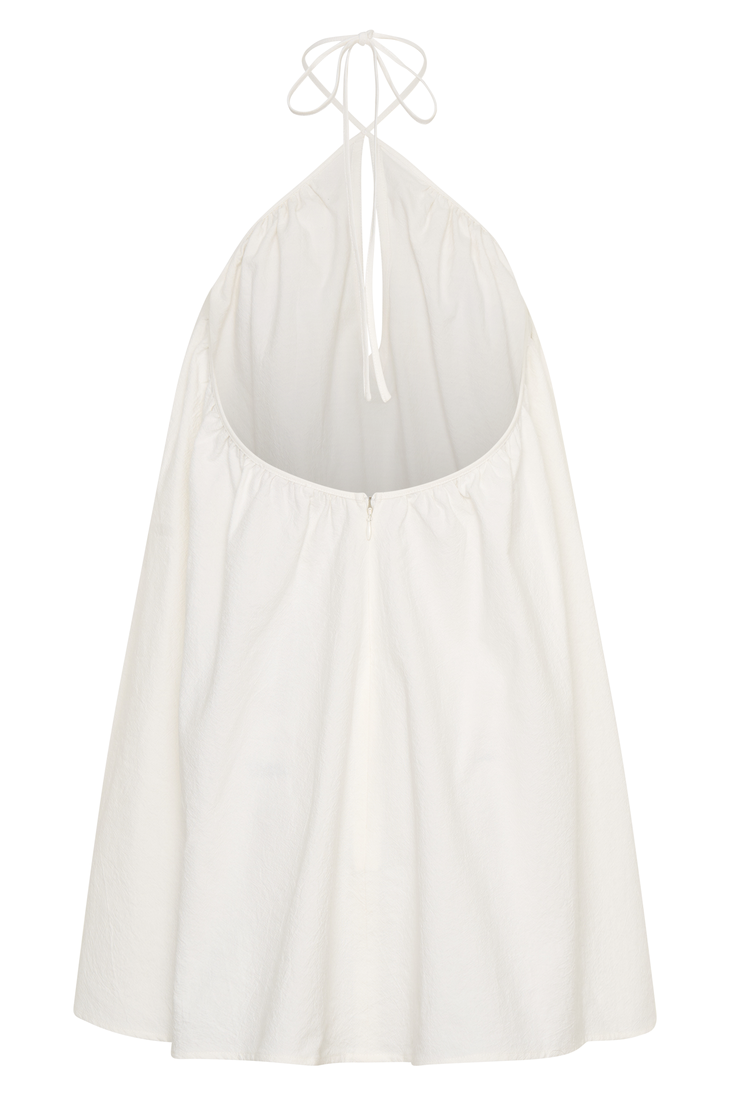 Sonja Keyhole Halter Cotton Mini Dress - White - Image 9