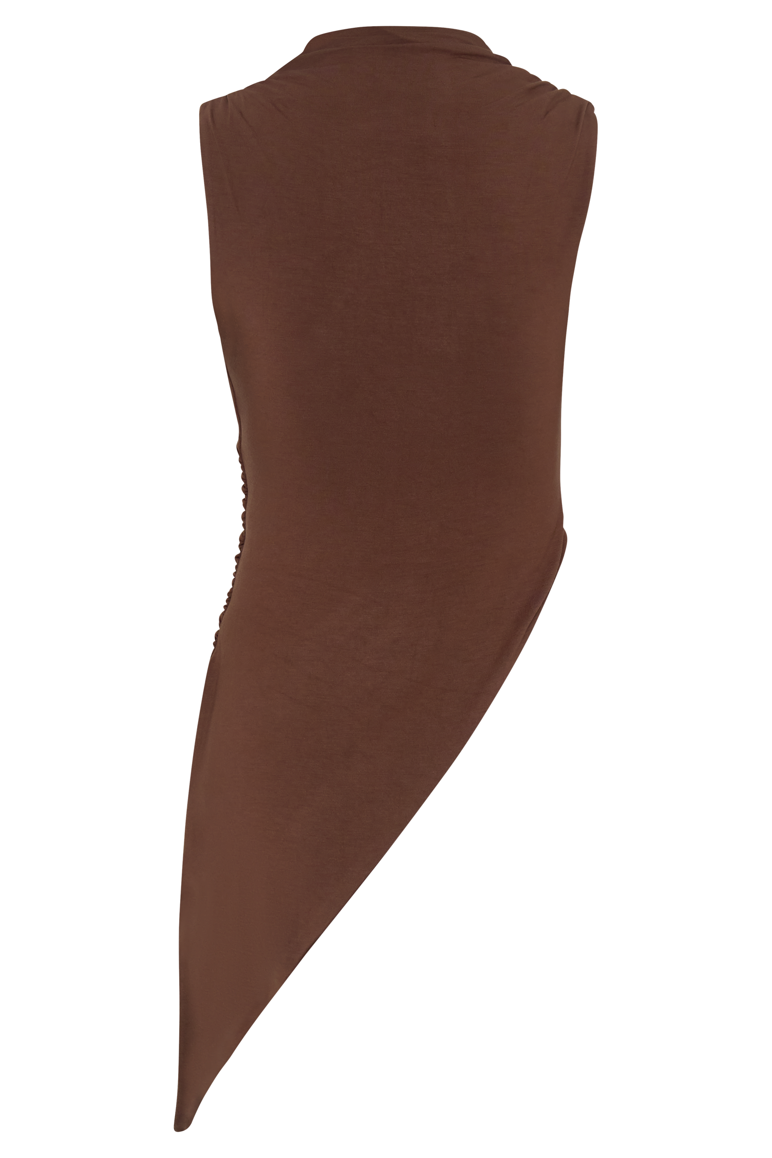 Suong High Neck Gathered Top - Mocha - Image 8