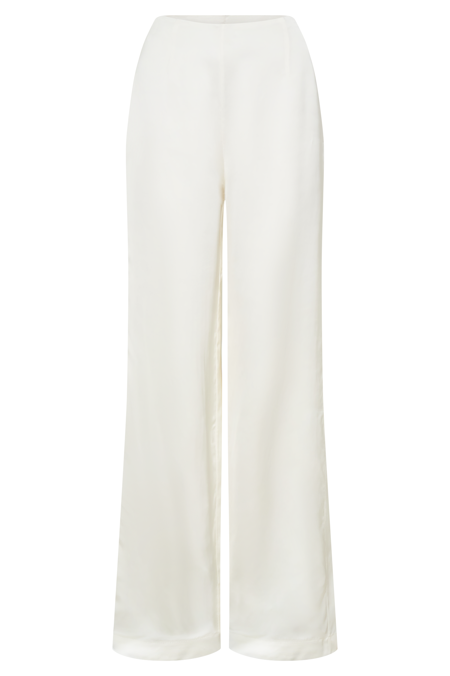 Sydney Straight Leg Satin Pants - Ivory - Image 6