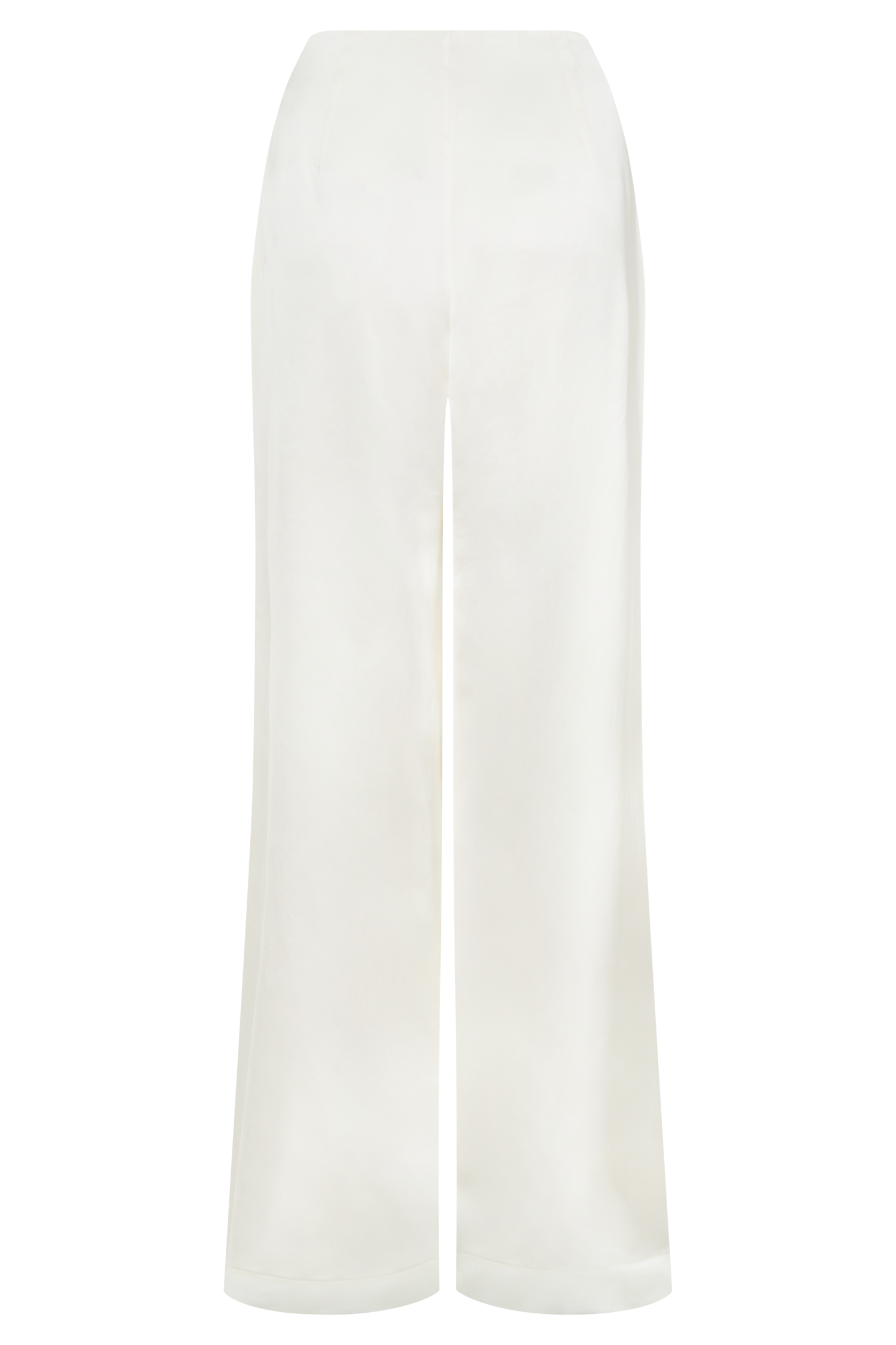 Sydney Straight Leg Satin Pants - Ivory - Image 5