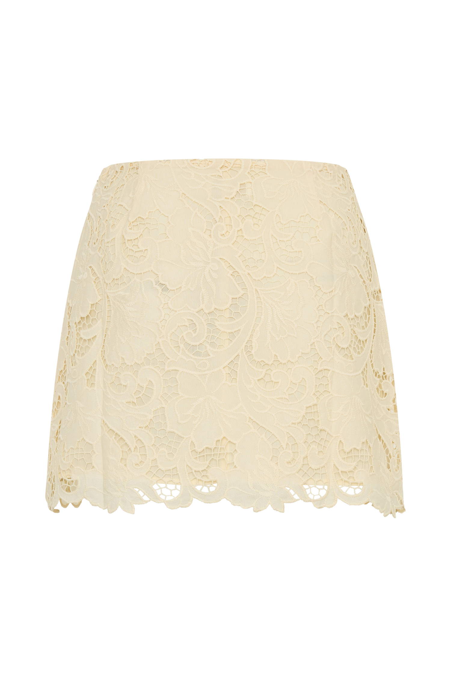 Tessa Broderie Mini Skirt - Lemon - Image 9