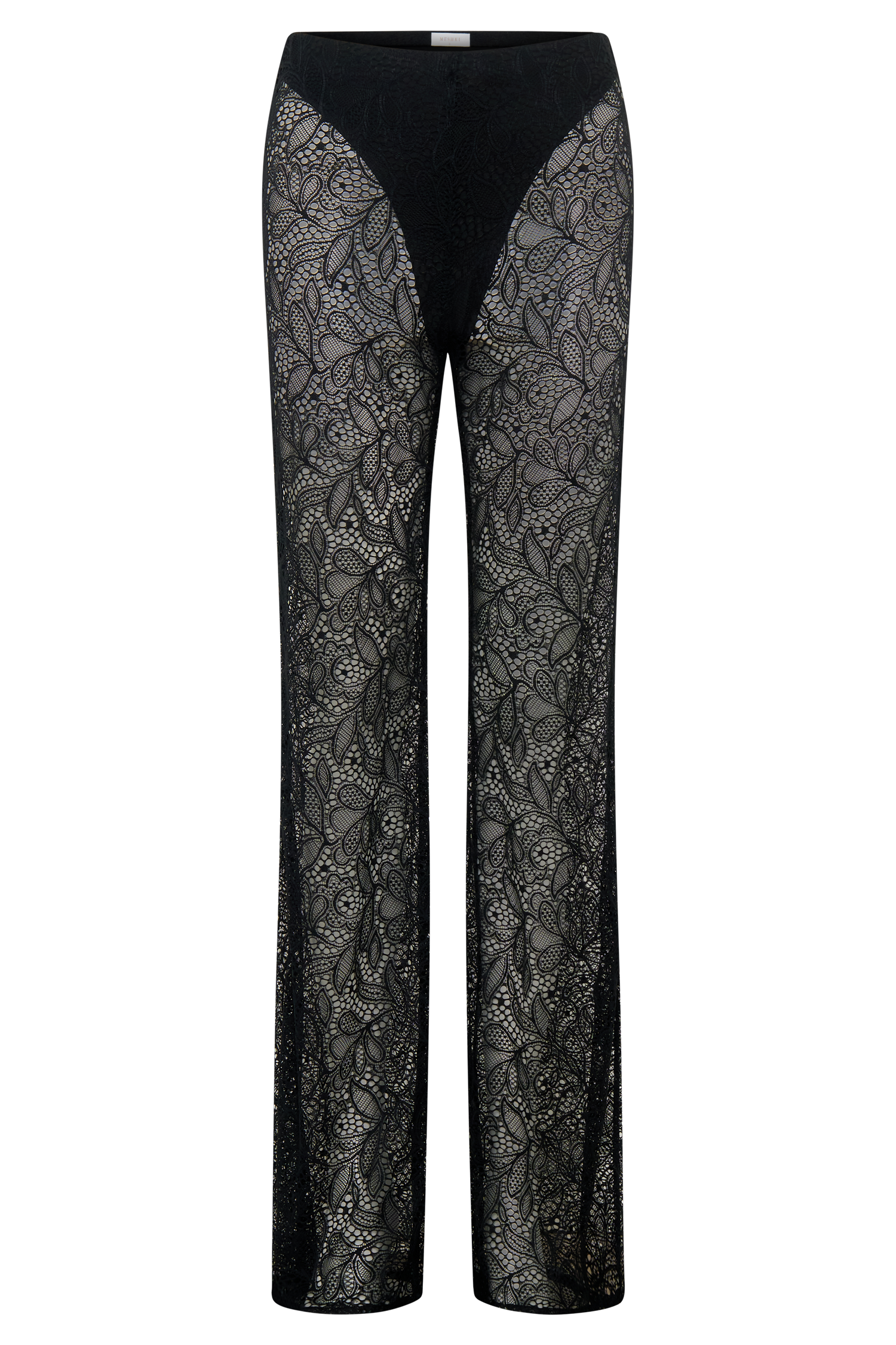Theodosia Wide Leg Lace Pants - Black - Image 8