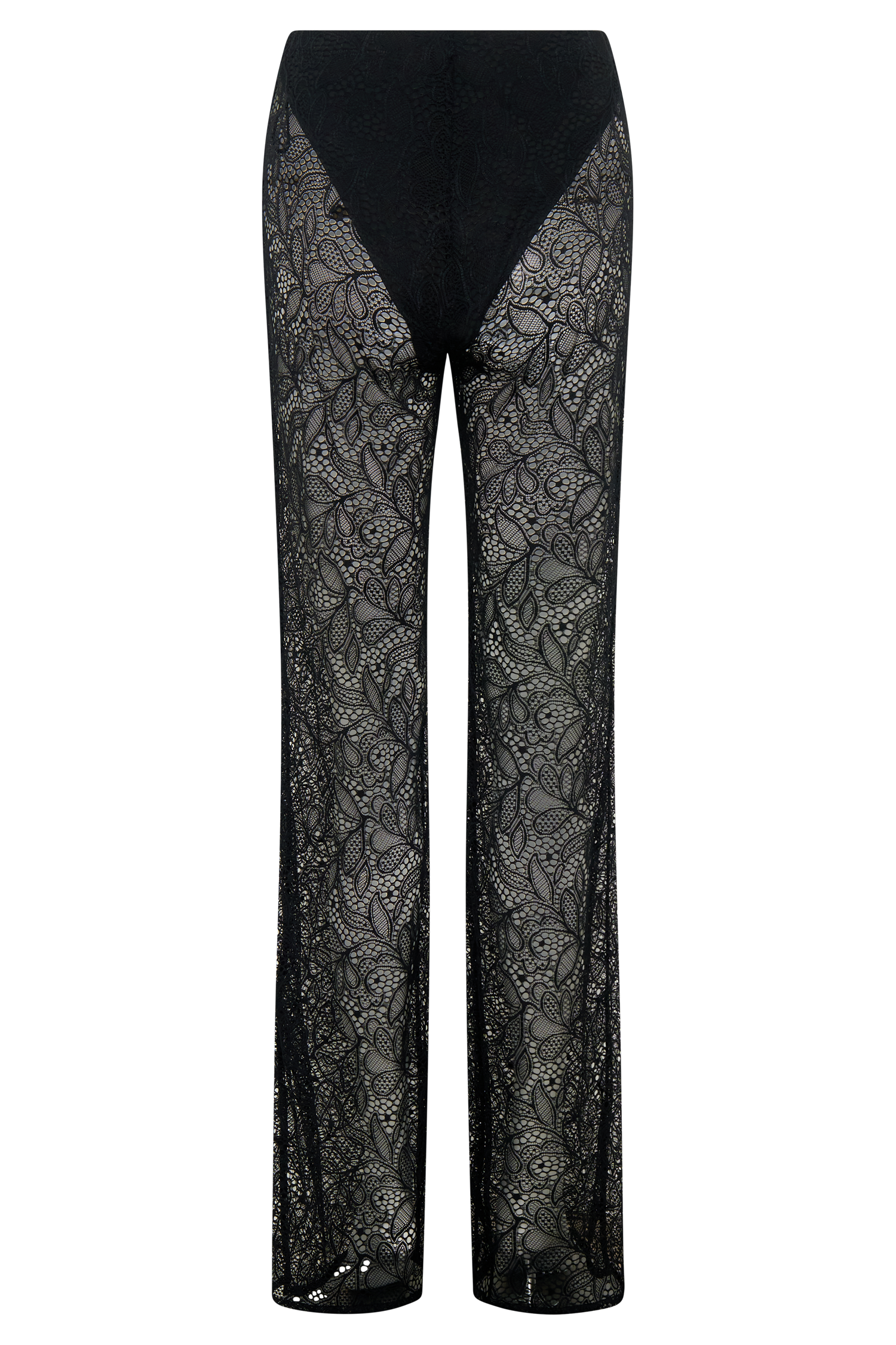 Theodosia Wide Leg Lace Pants - Black - Image 7