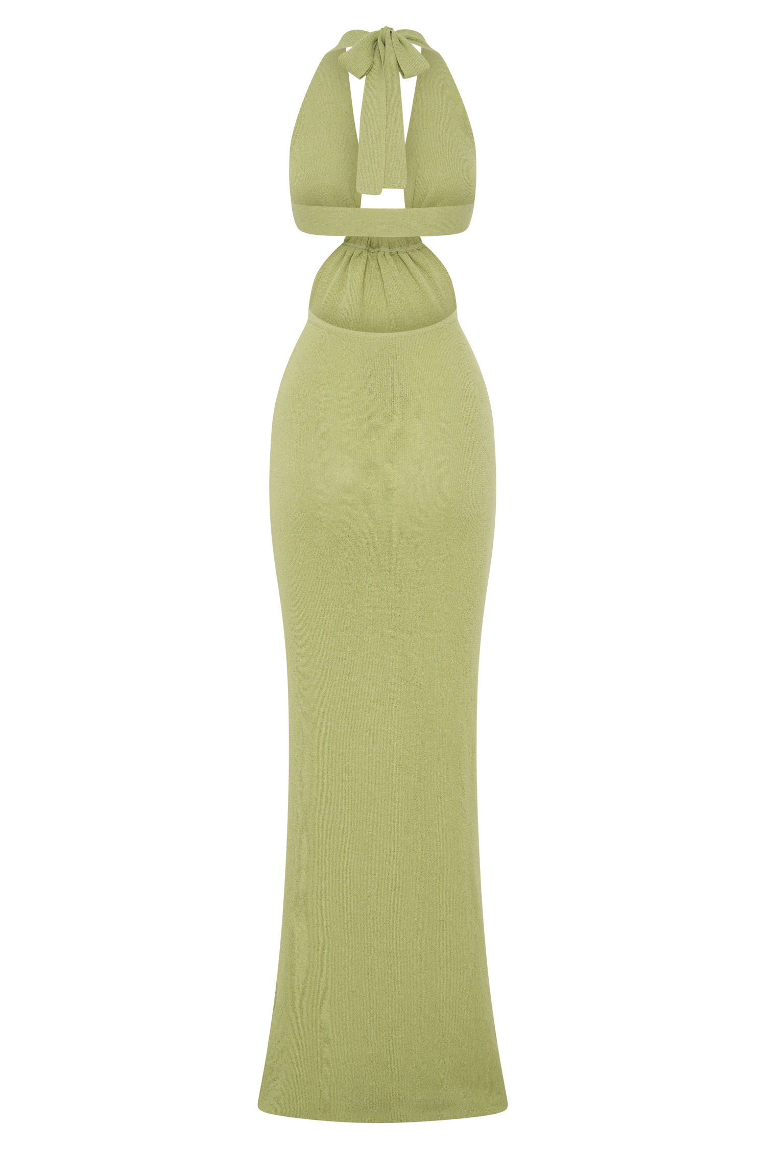 Theresea Halter Knit Maxi Dress - Light Olive - Image 6