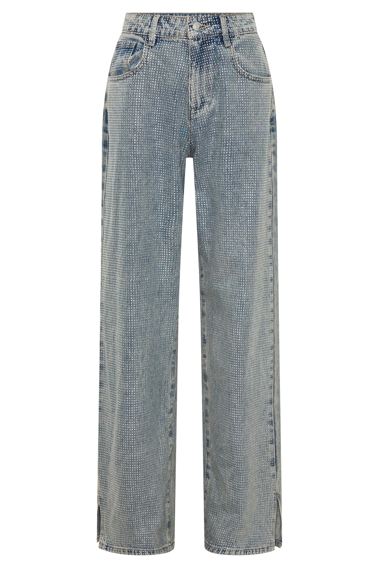 Tyla Diamante Denim Jeans - Blue/Green - Image 13