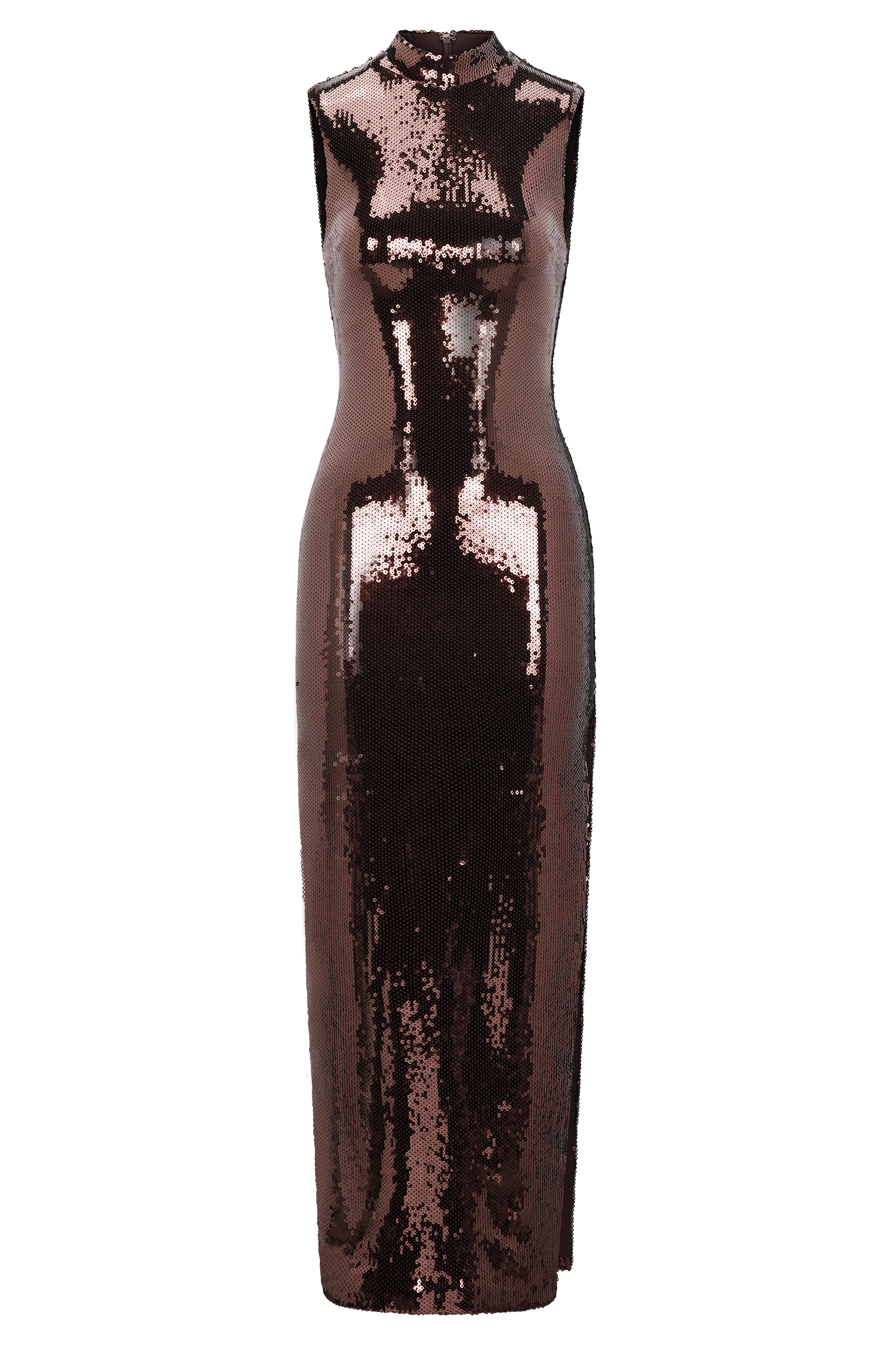 Veronica Sequin Midi Dress - Chocolate - Image 9