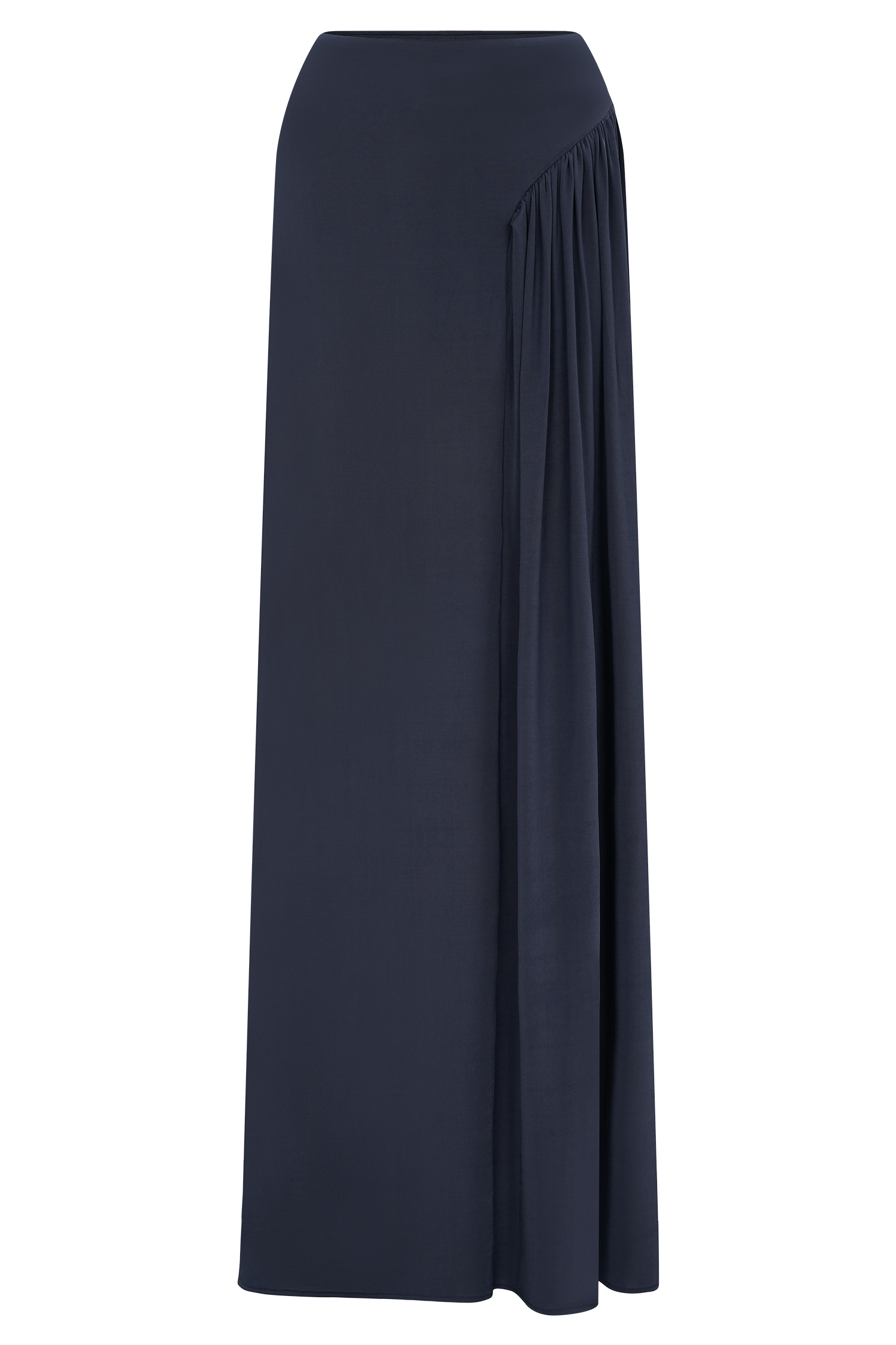 Vivica Slinky Gathered Maxi Skirt - Midnight Navy - Image 7