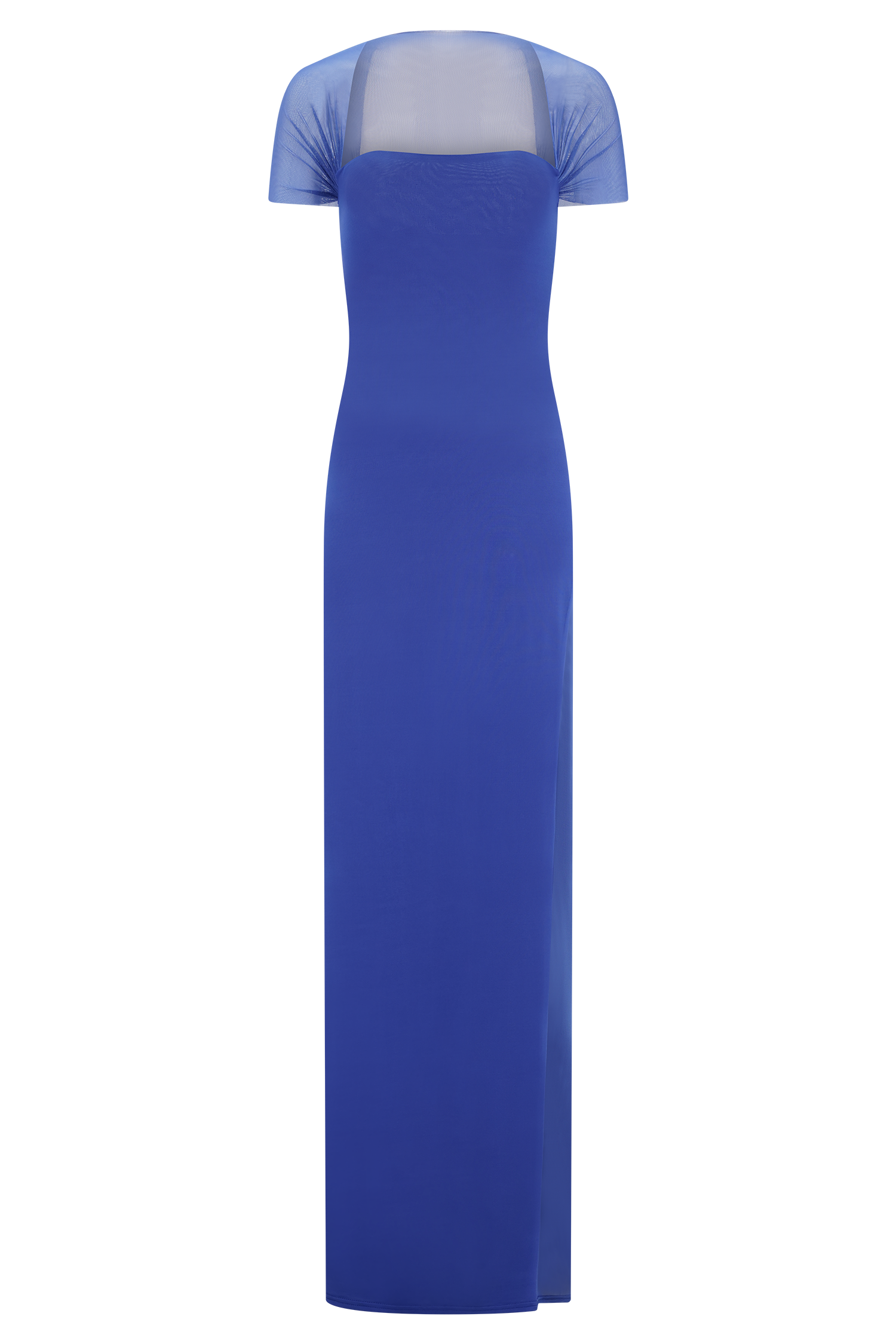 Wyatt Slinky And Mesh Maxi Dress - Cobalt Blue - Image 7