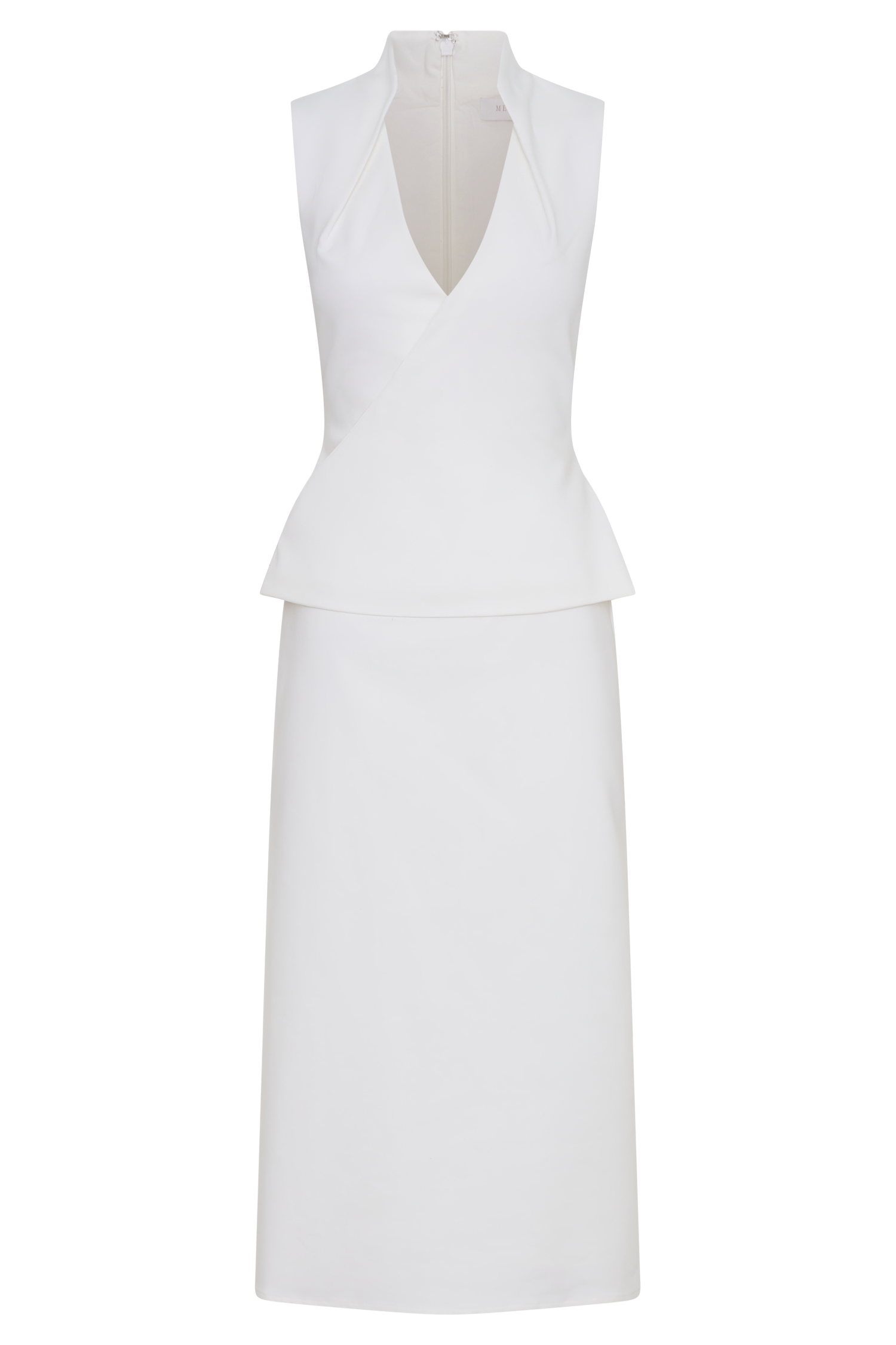Yanina Cotton Halter Midi Dress - White - Image 9