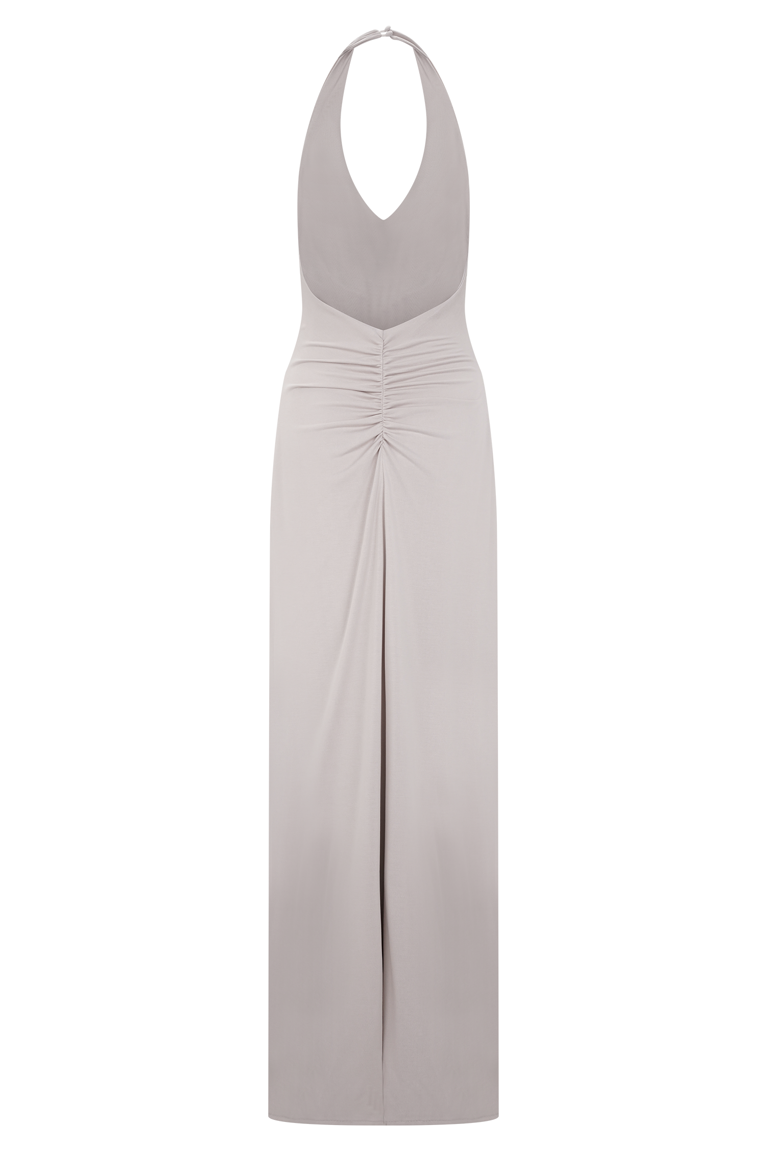Yelena Ruched Halter Maxi Dress - Taupe - Image 7