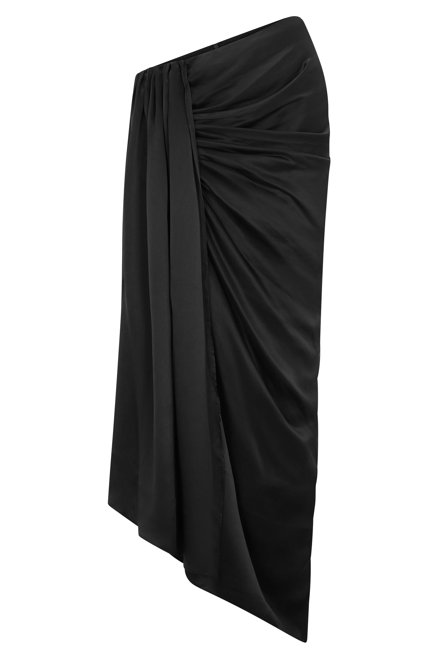 Zendaya Silk Midi Skirt - Black - Image 12