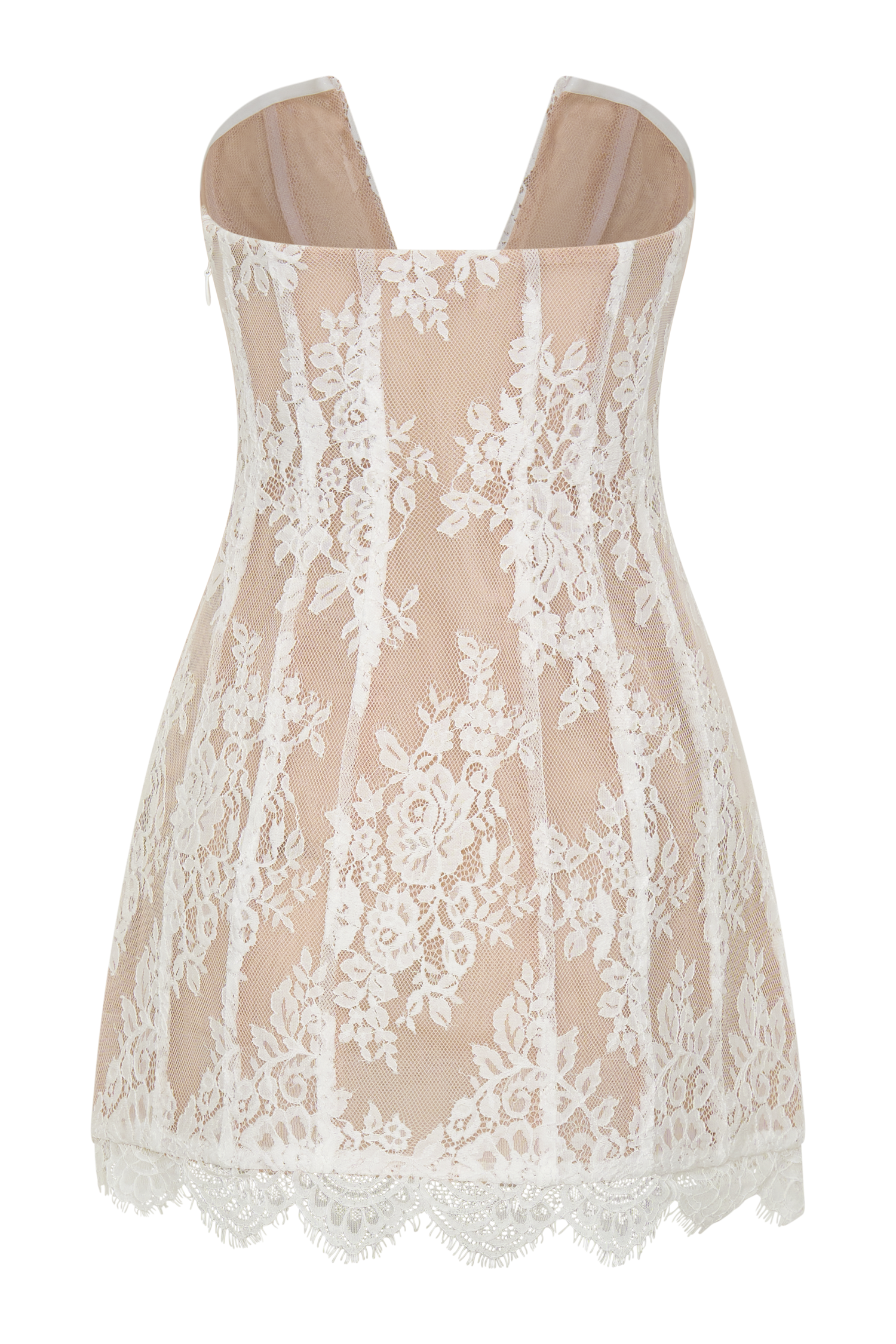 Zoey Lace Corset Mini Dress - Ivory - Image 10