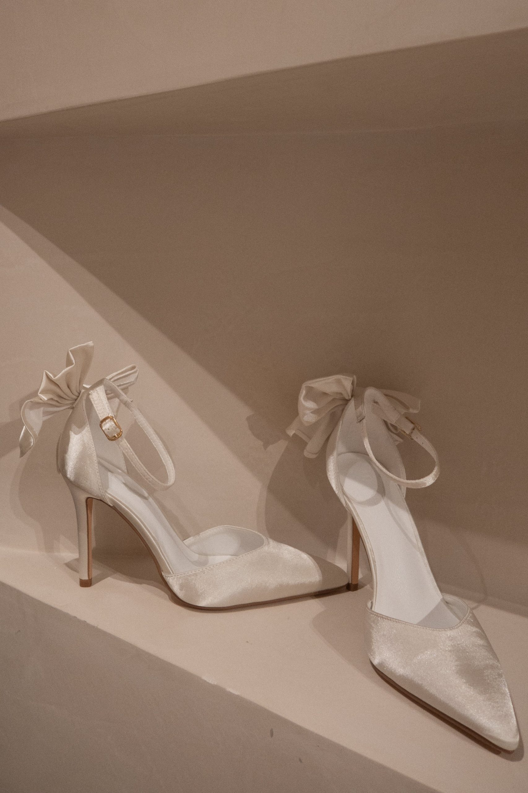 Charmed Satin Bow Heel - White - Image 9