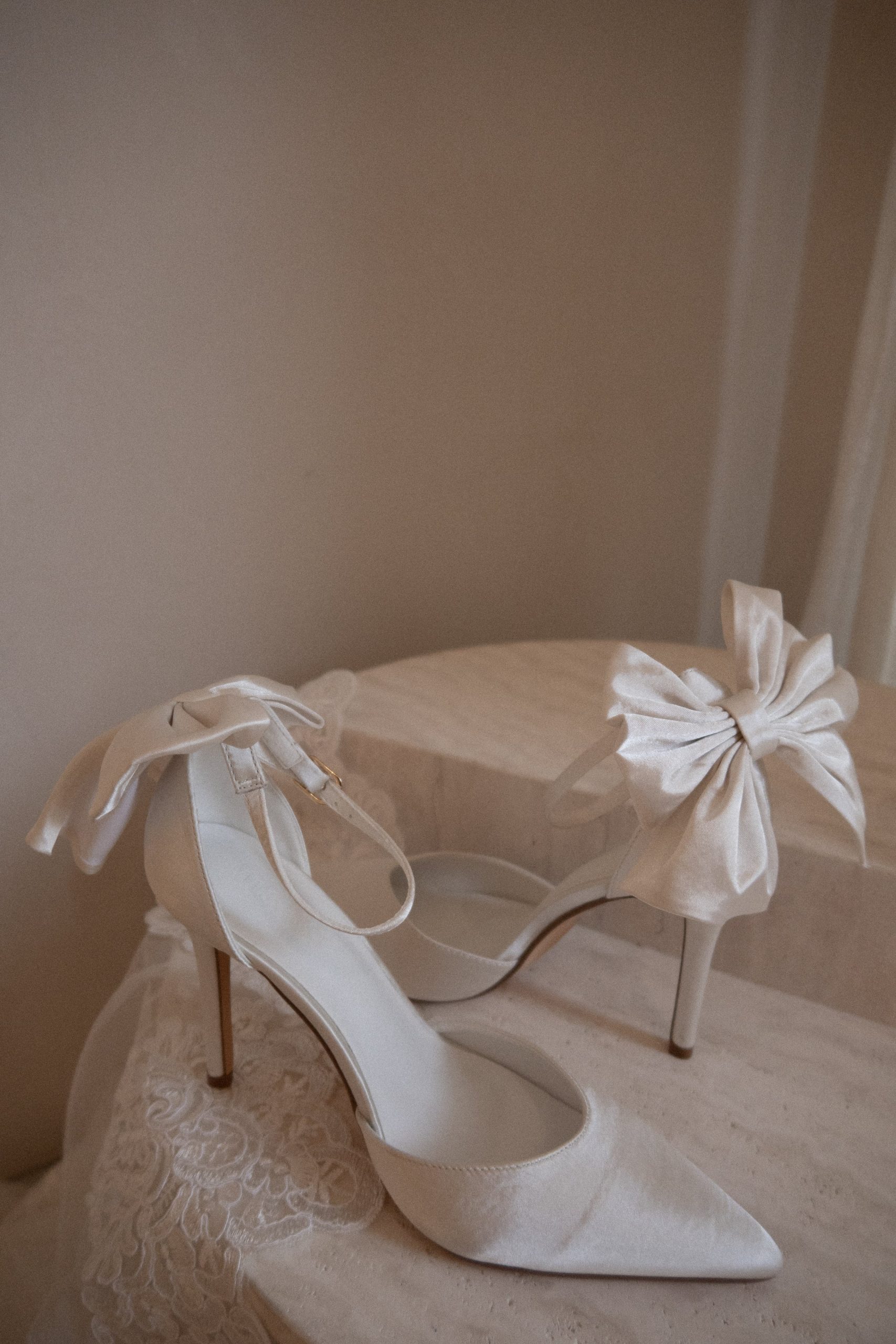 Charmed Satin Bow Heel - White - Image 2