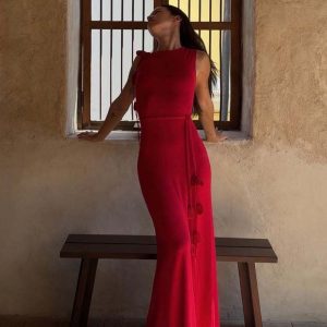 Monay Tulip Maxi Dress - Raspberry