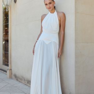 Susan Chiffon Halter Maxi Dress - Ivory