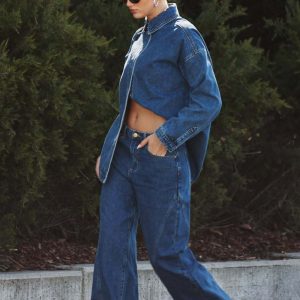 Georgette Mid Rise Paneled Denim Jeans - Dark Blue