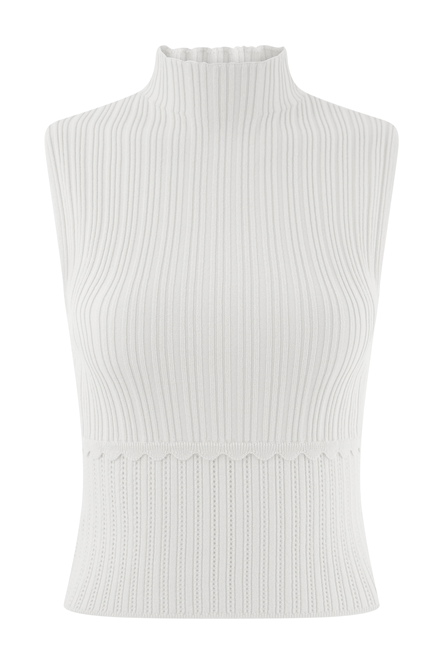 Indy Pointelle Knit Top - Ivory - Image 9