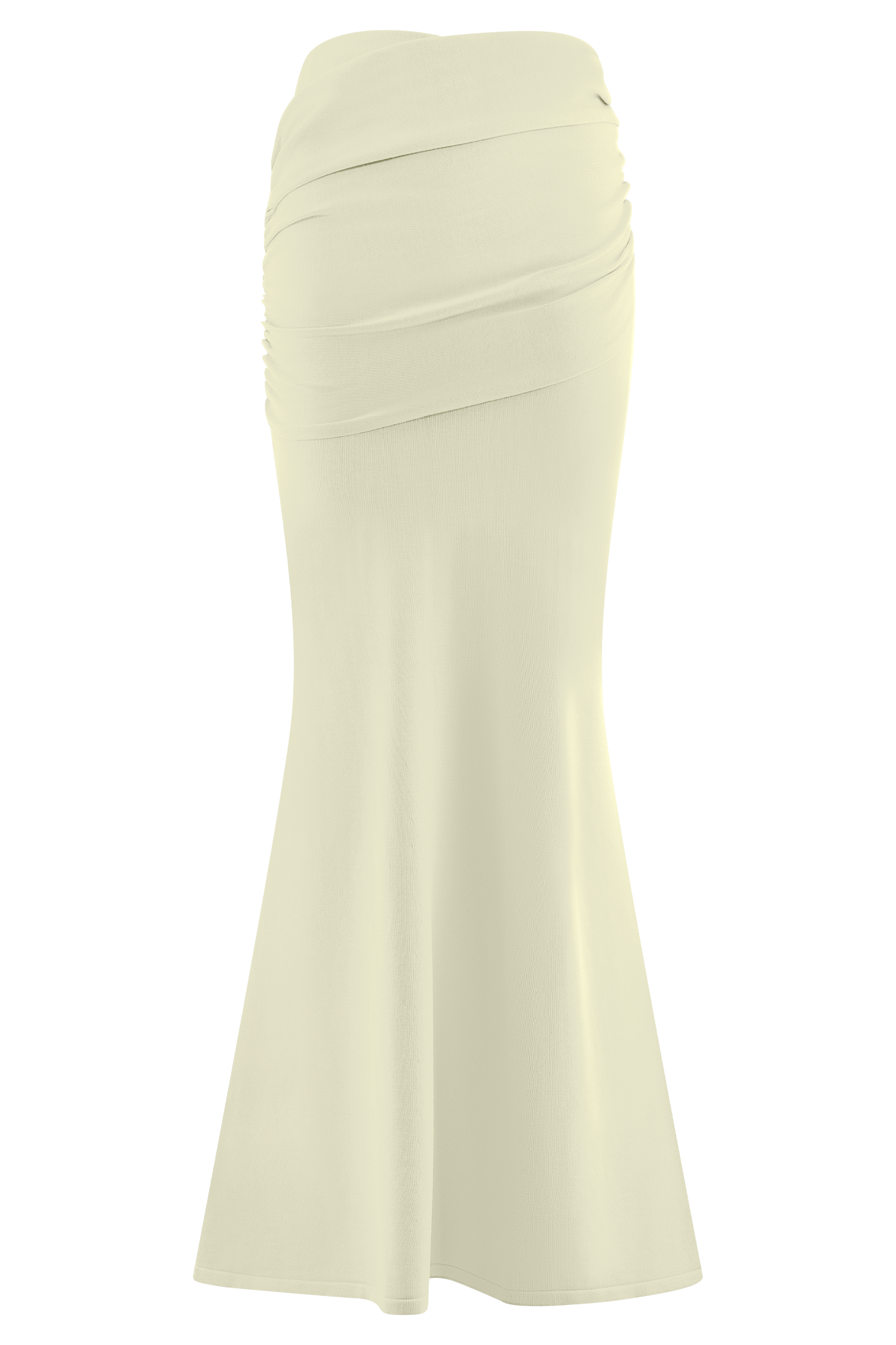 Irene Gathered Knit Maxi Skirt - Ivory - Image 7