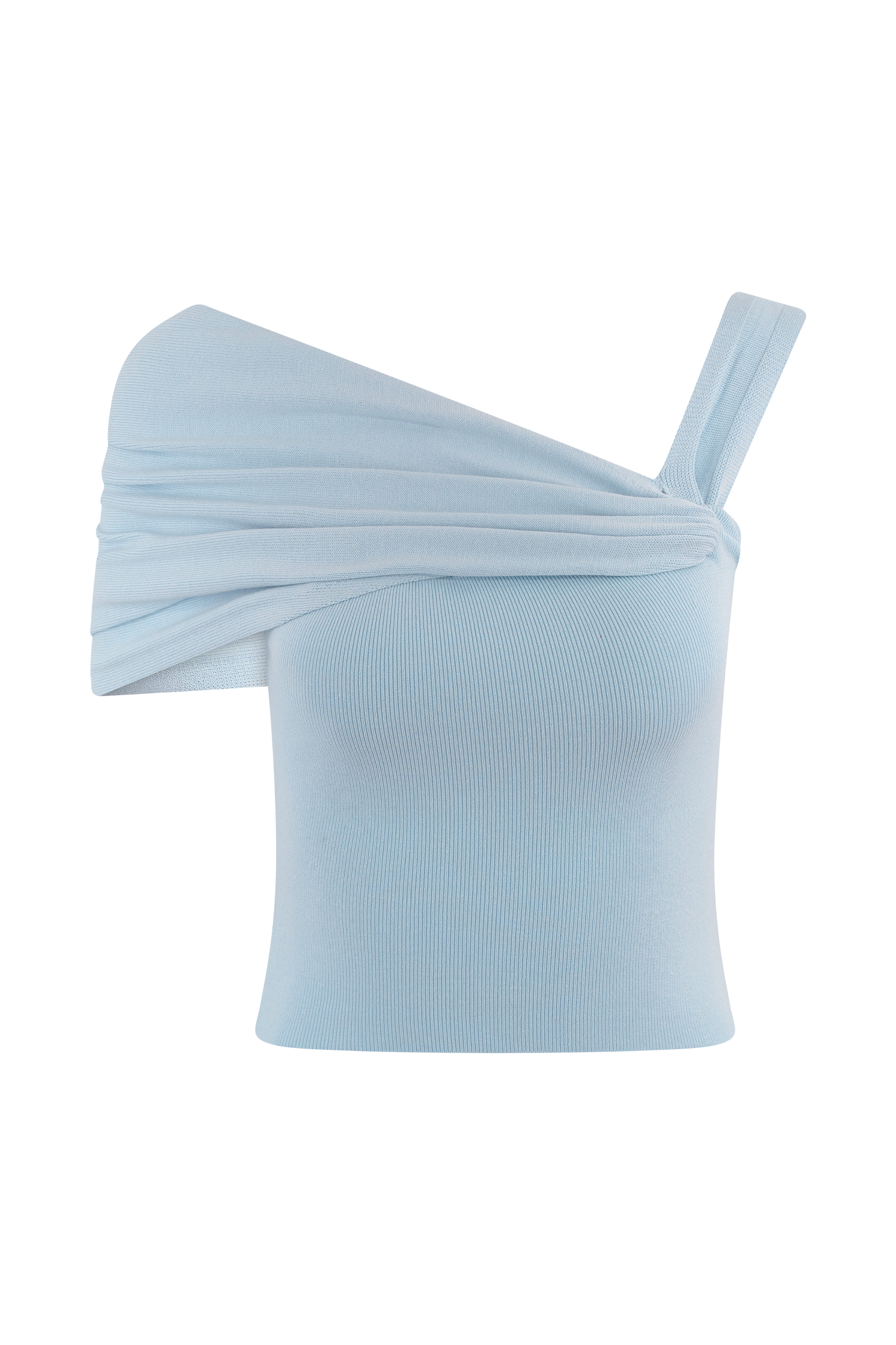 Irene Gathered Knit Top - Blue - Image 9