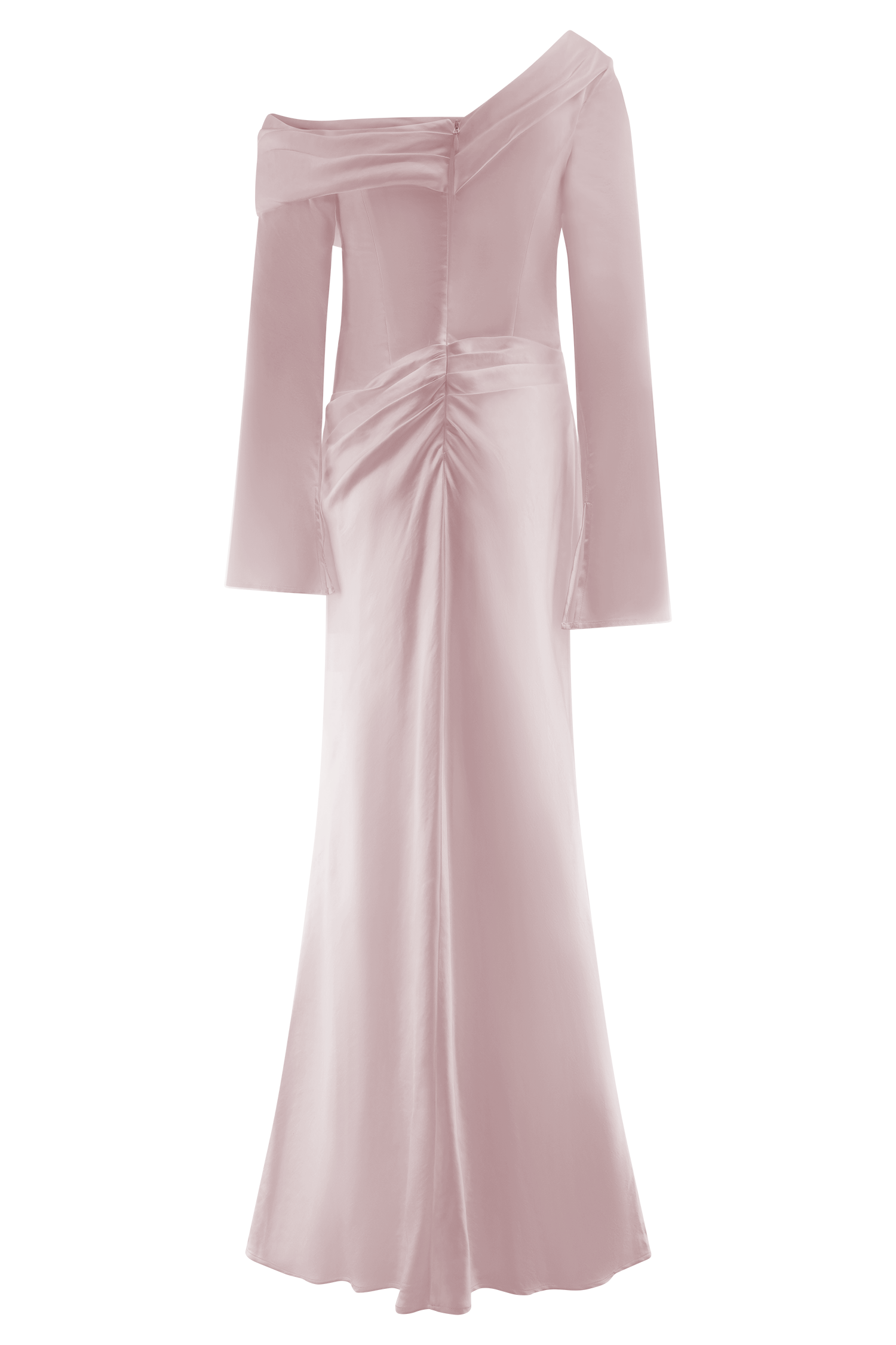 Iris Long Sleeve Satin Maxi Dress - Soft Pink - Image 10