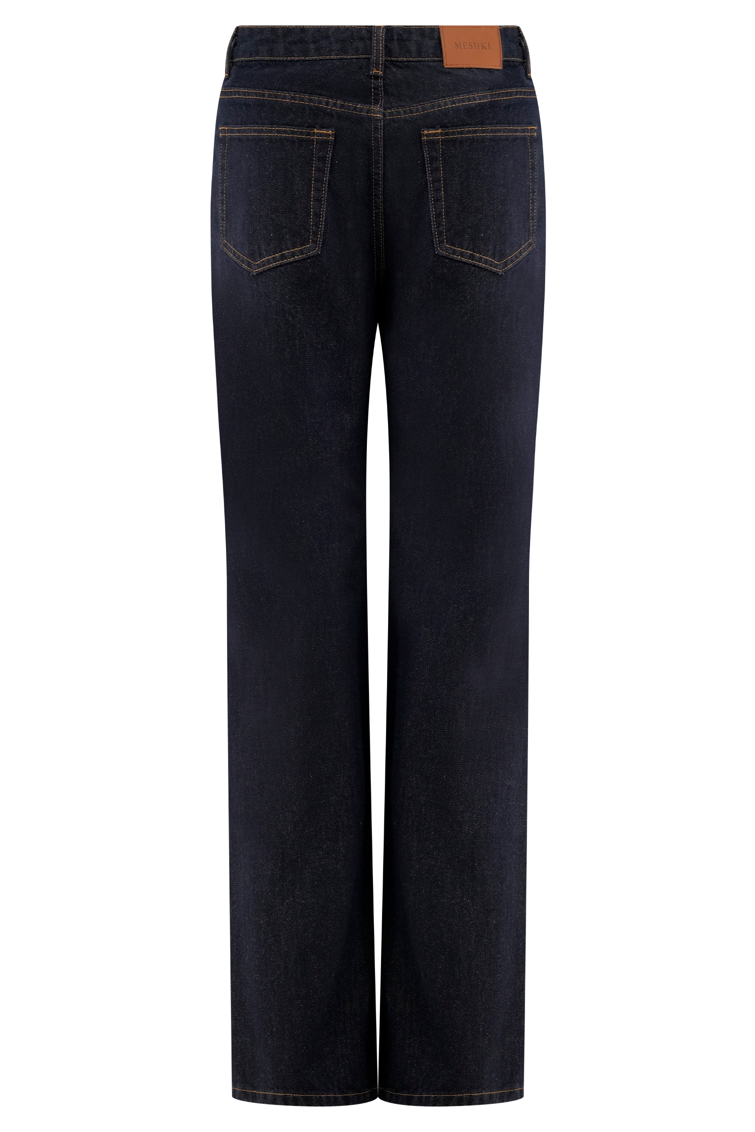 Janine High Waisted Straight Leg Jeans - Washed Indigo Blue - Image 8
